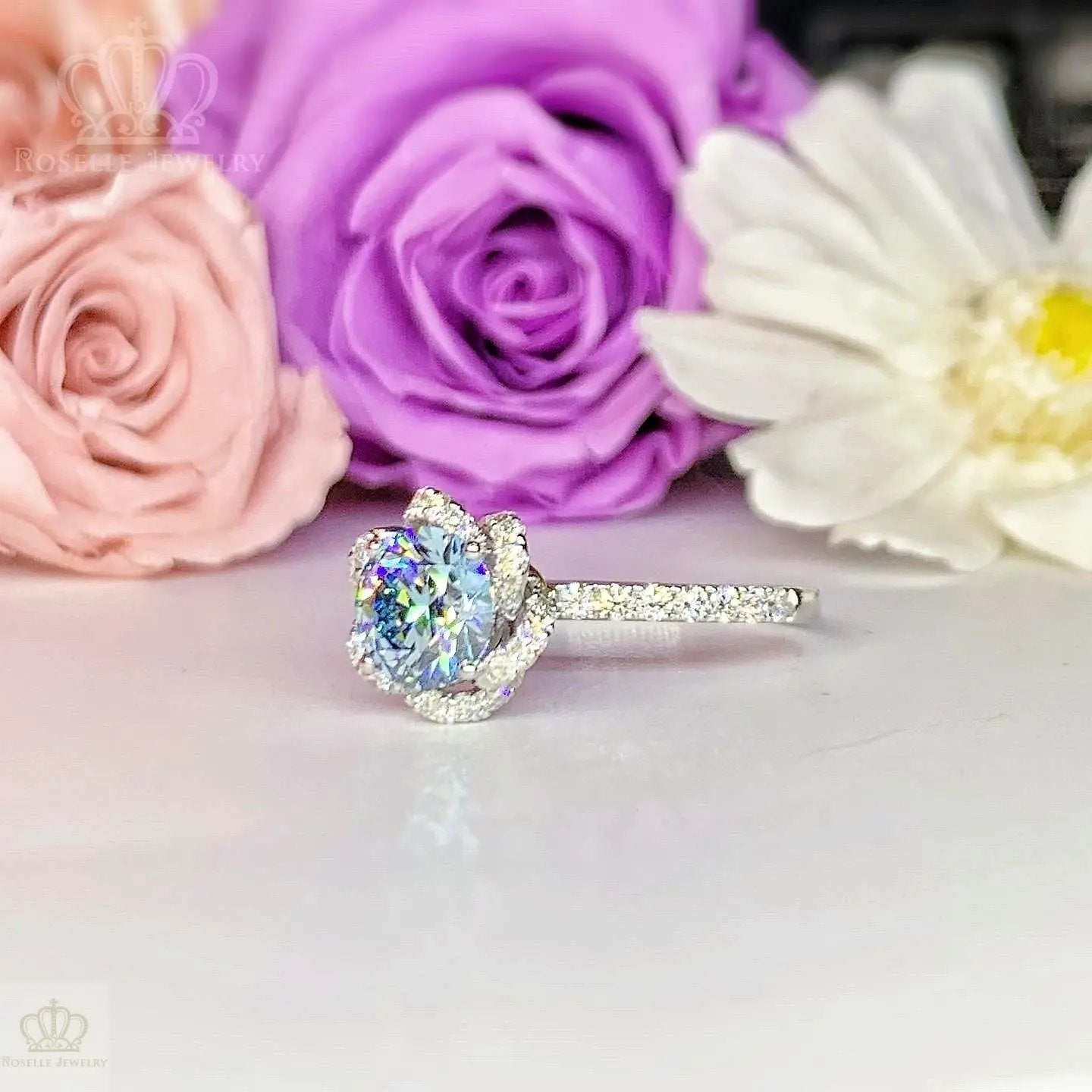 Floral Halo Diamond Engagement Ring - LGR061s CHARLISA™
