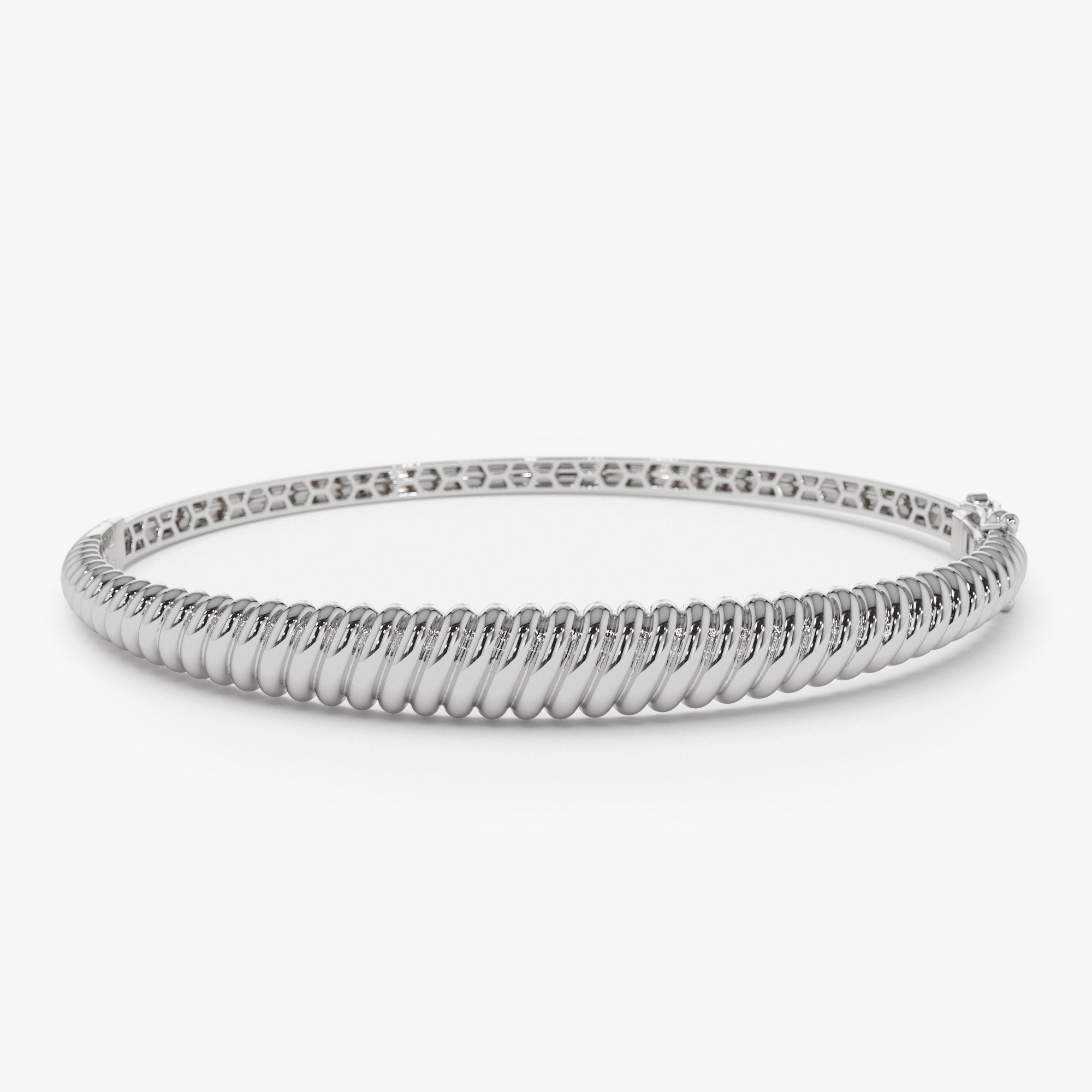 OBFJ0751 - 14K Gold Twist Bangle Bracelet 8
