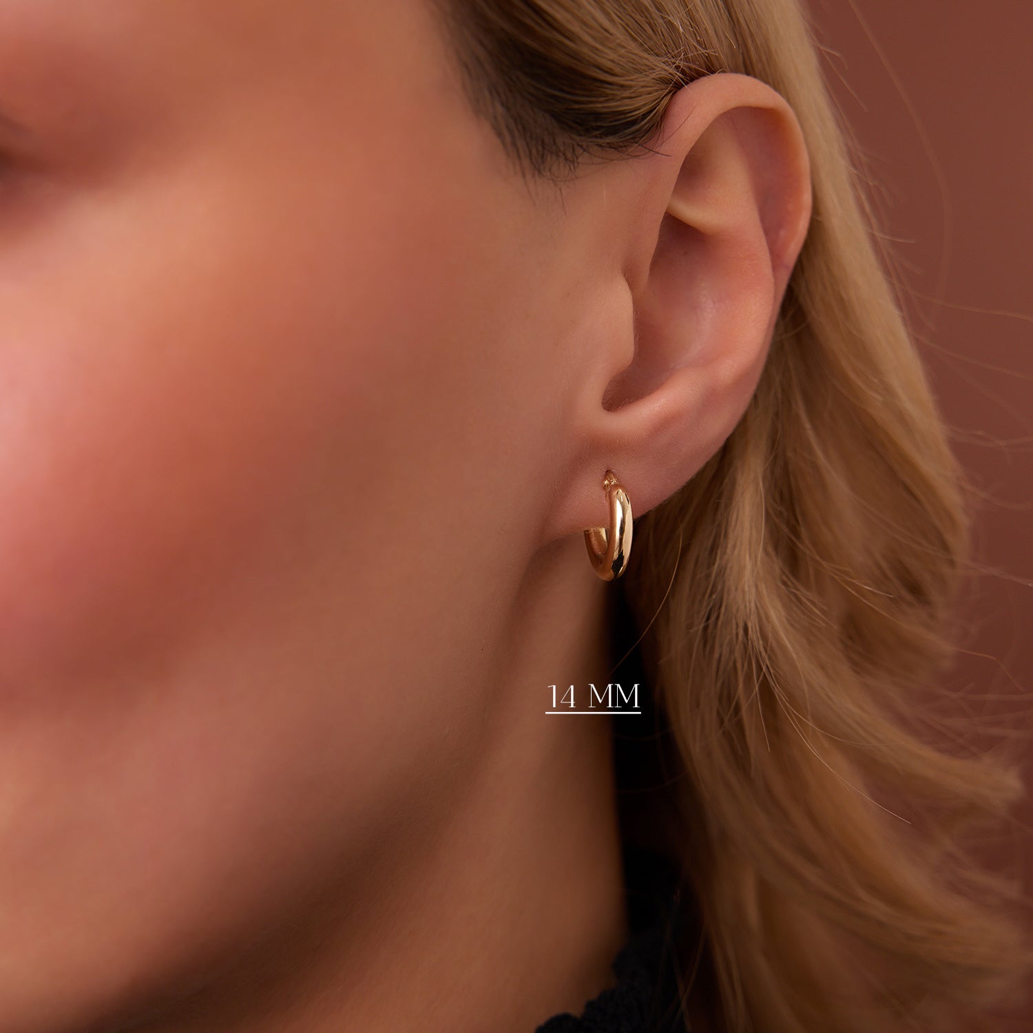 OBFJ1448 - 14k Gold Hoops 14-21.5-26.5 MM 4