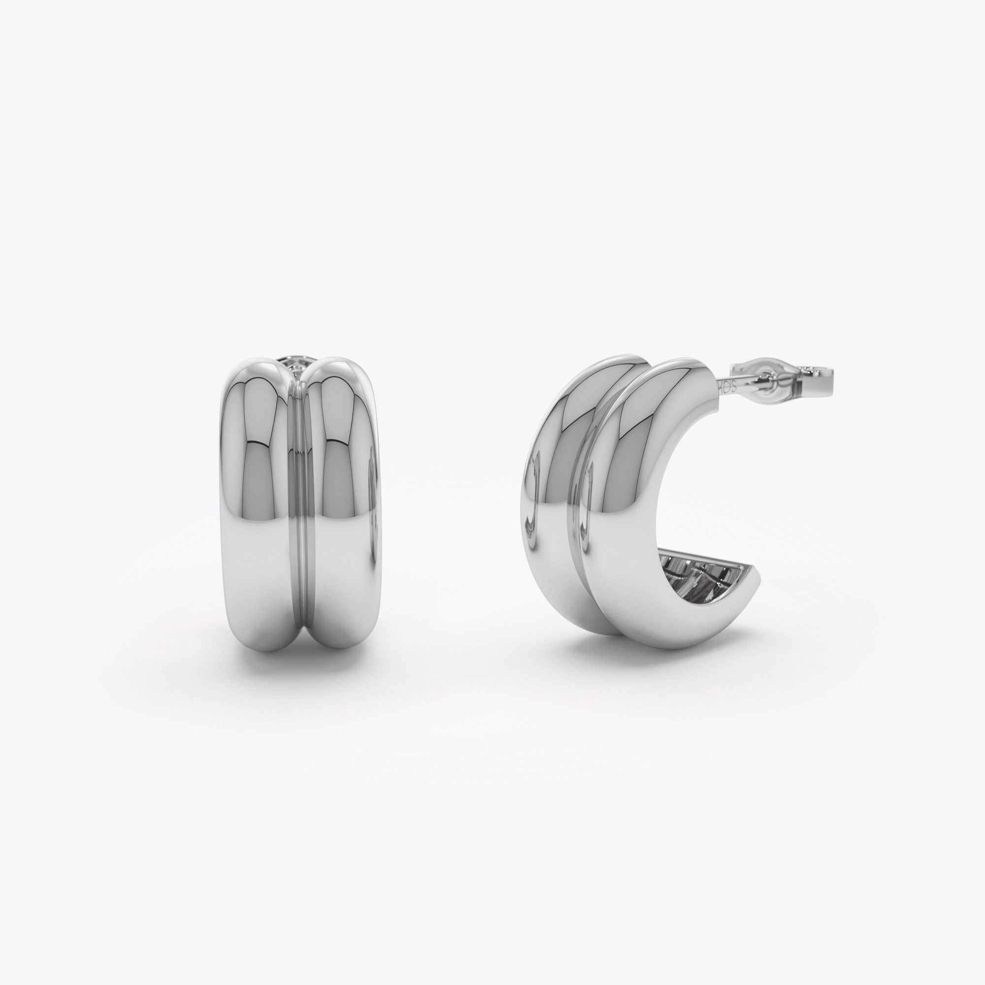 OBFJ1332 - 14k Solid Gold Twin C Hoops 8