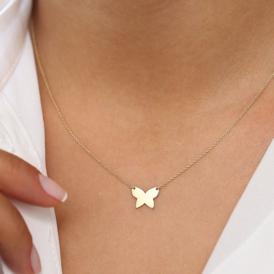 OBFJ1600 - 14k Butterfly Necklace 3