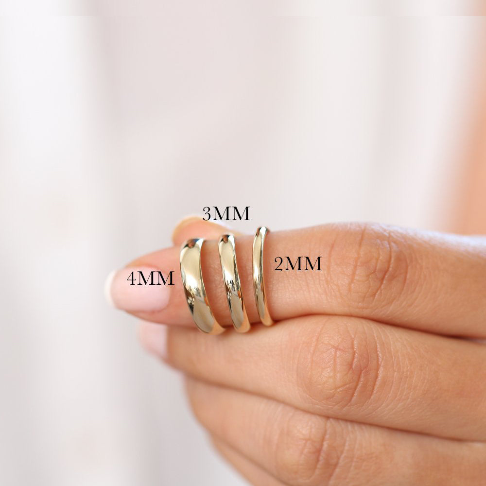 OBFJ1945 - Classic Dome 2MM Band ring in selectable metal and diamond options - Roselle Jewelry view 4