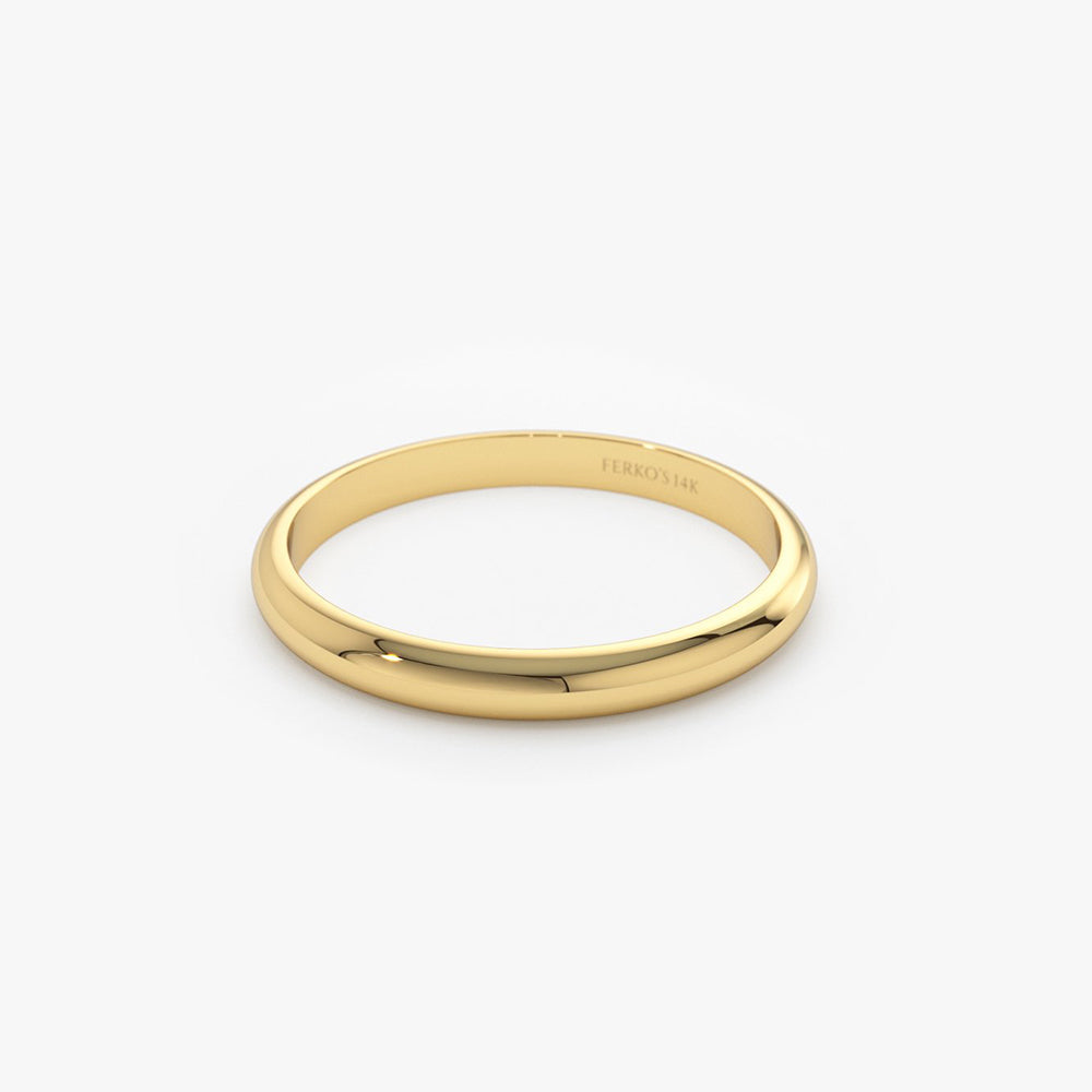 OBFJ1945 - Classic Dome 2MM Band ring in selectable metal and diamond options - Roselle Jewelry view 7