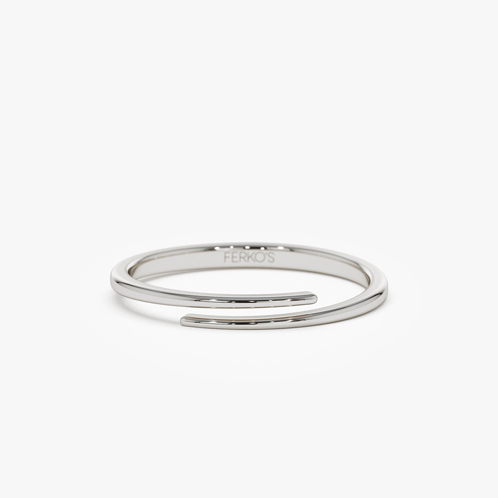 OBFJ1445 - Stacking Criss Cross Ring ring in selectable metal and diamond options - Roselle Jewelry view 6