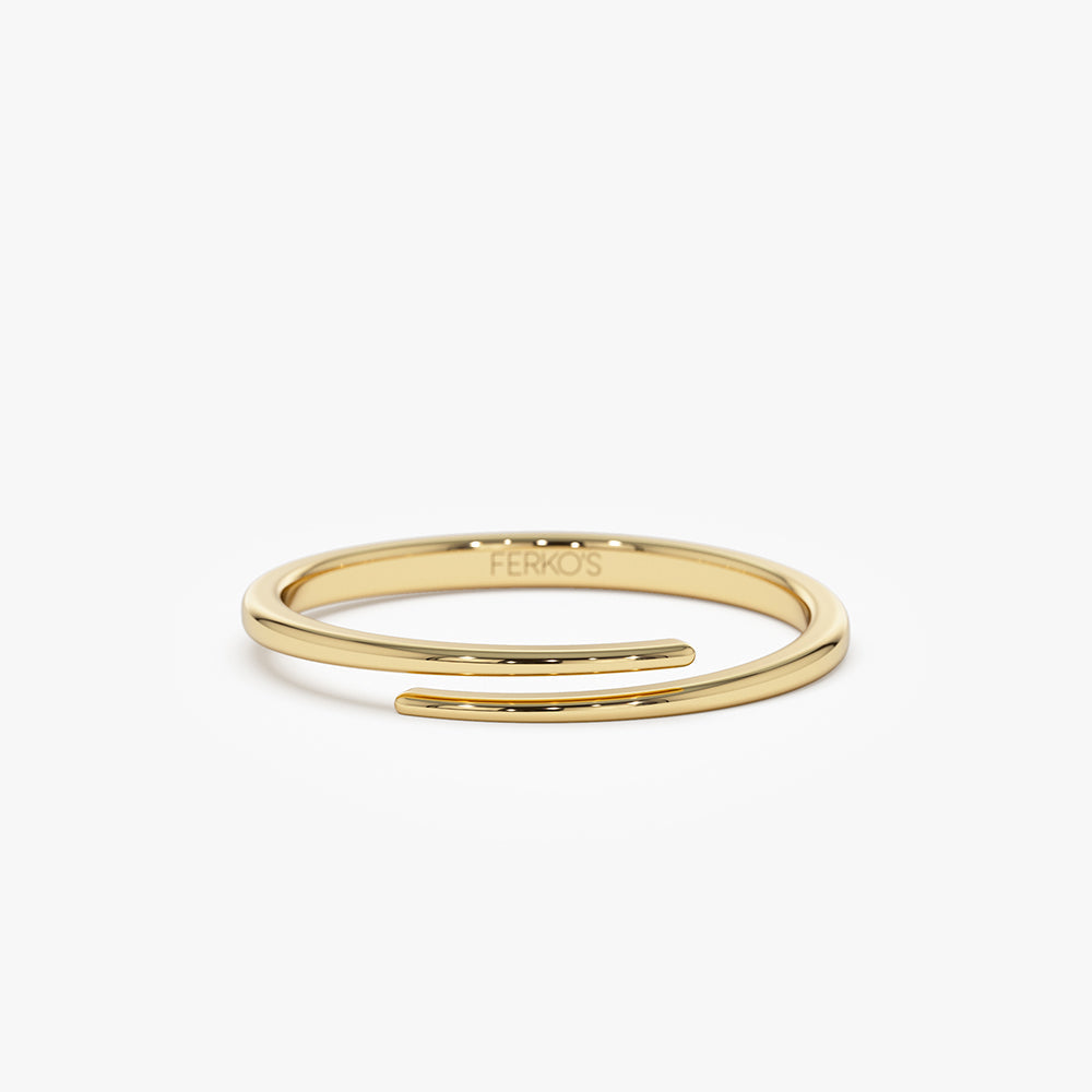 OBFJ1445 - Stacking Criss Cross Ring ring in selectable metal and diamond options - Roselle Jewelry view 1