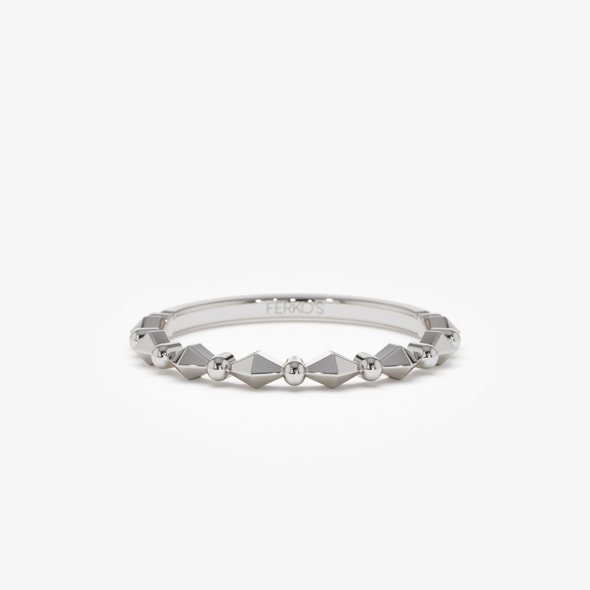 OBFJ1350 - 14K Pyramid and Bead Stacking Band 5
