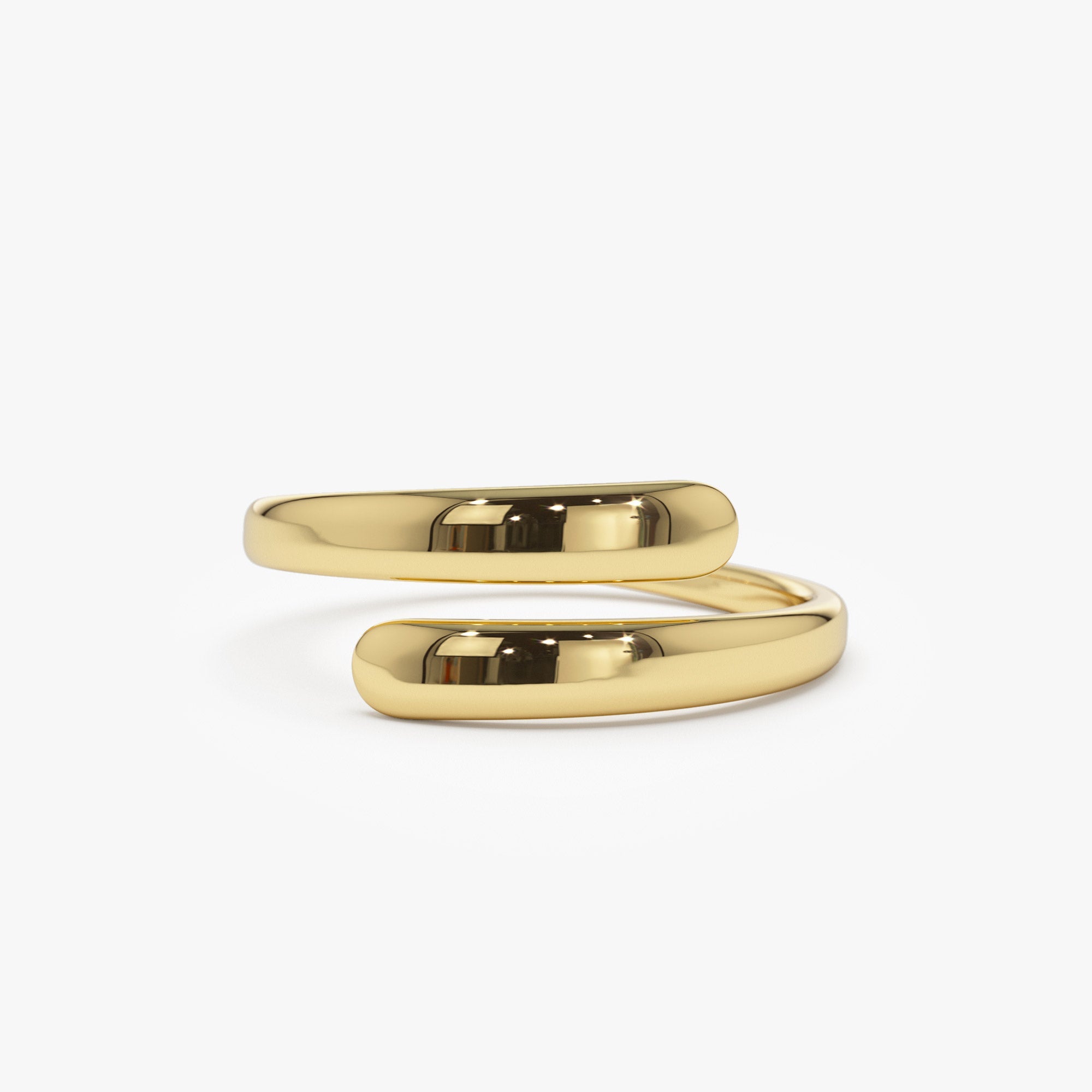 OBFJ1380 - 14K Plain Gold Crossover Ring 1