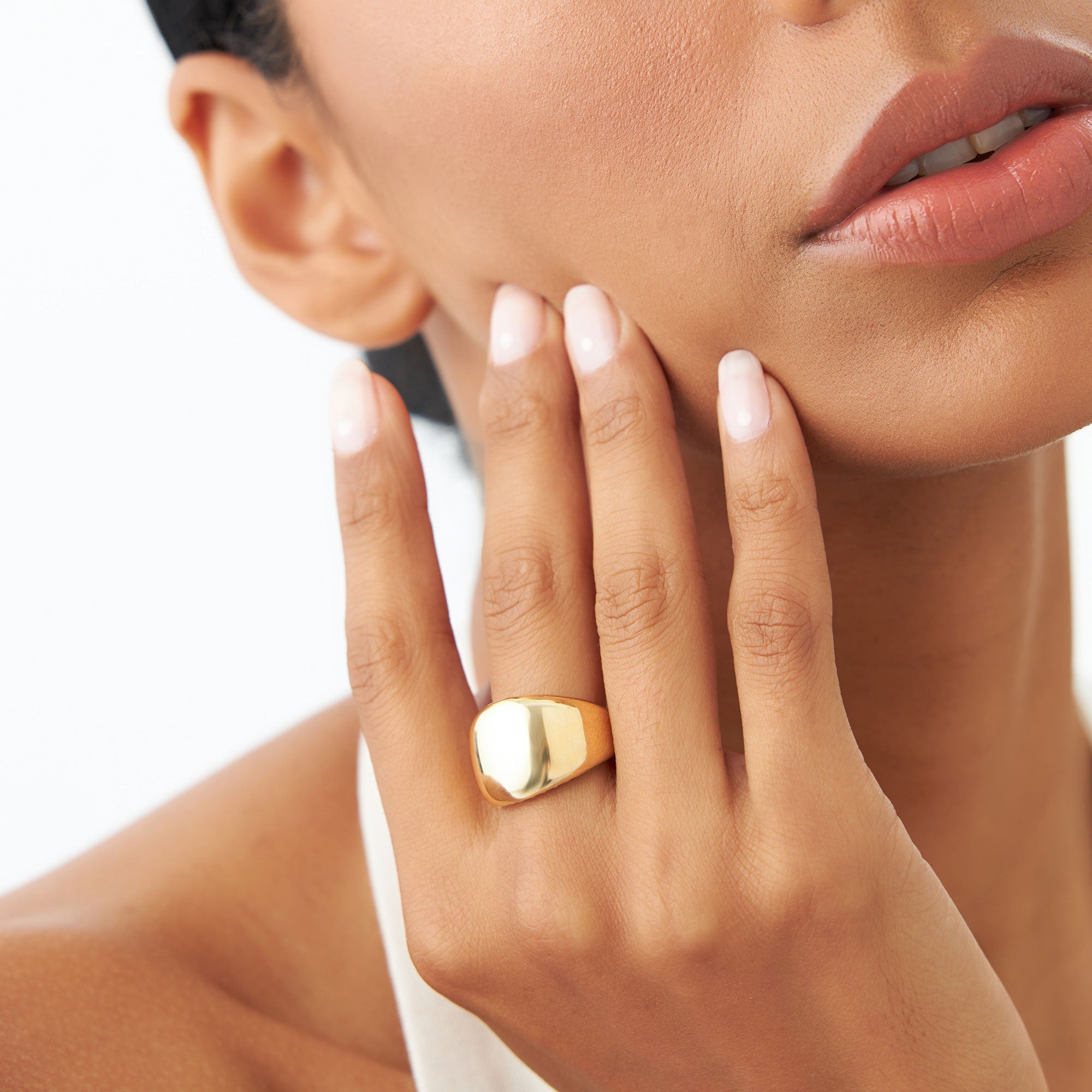 OBFJ1133 - 14k Chunky Gold Dome Graduating Statement Ring 3