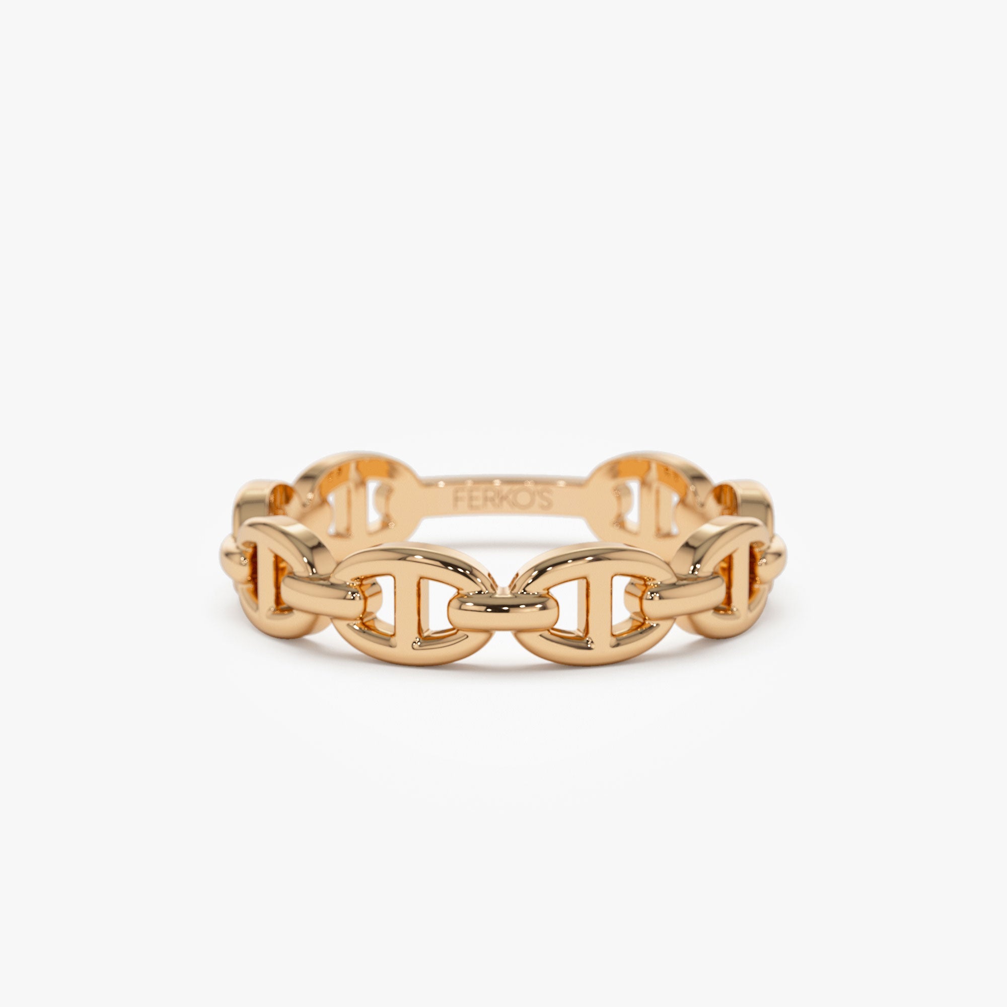OBFJ1289 - 14k Solid Gold Mariner Chain Ring 3