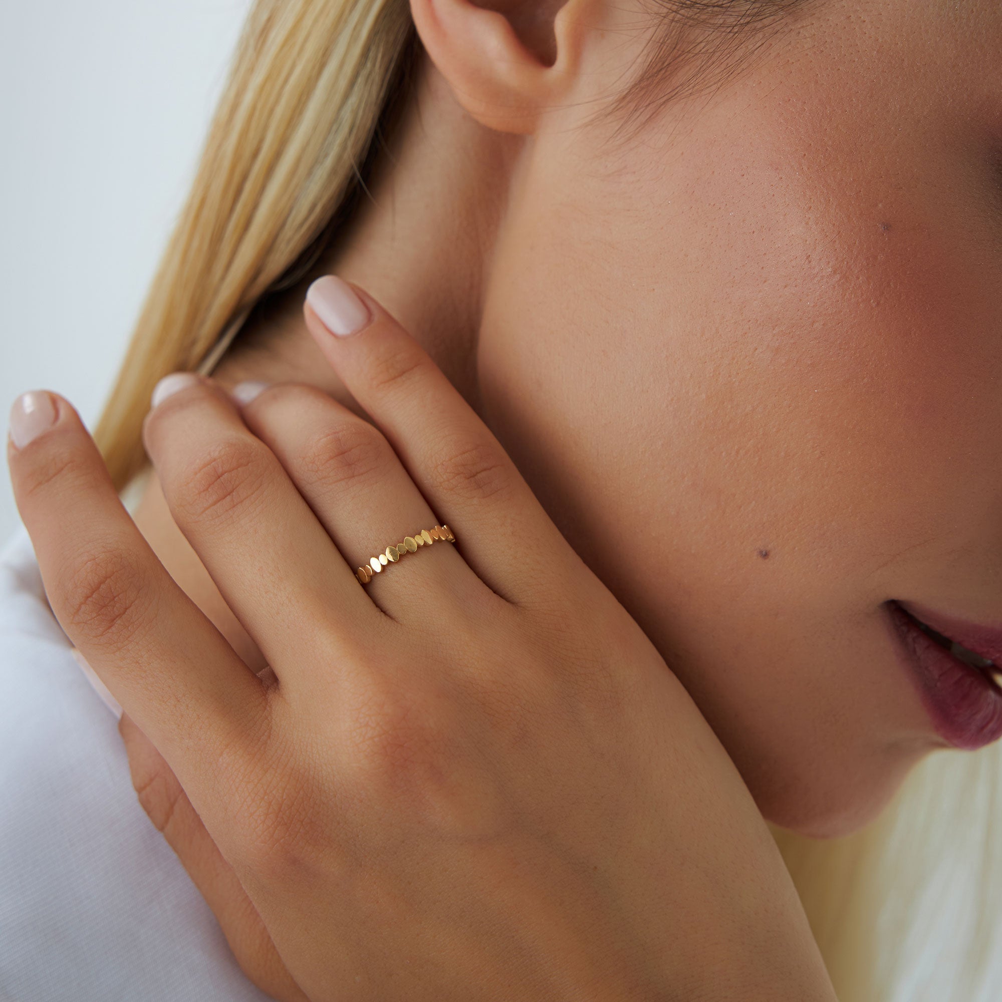 OBFJ1290 - 14k Alternating Size Oval Ring 4
