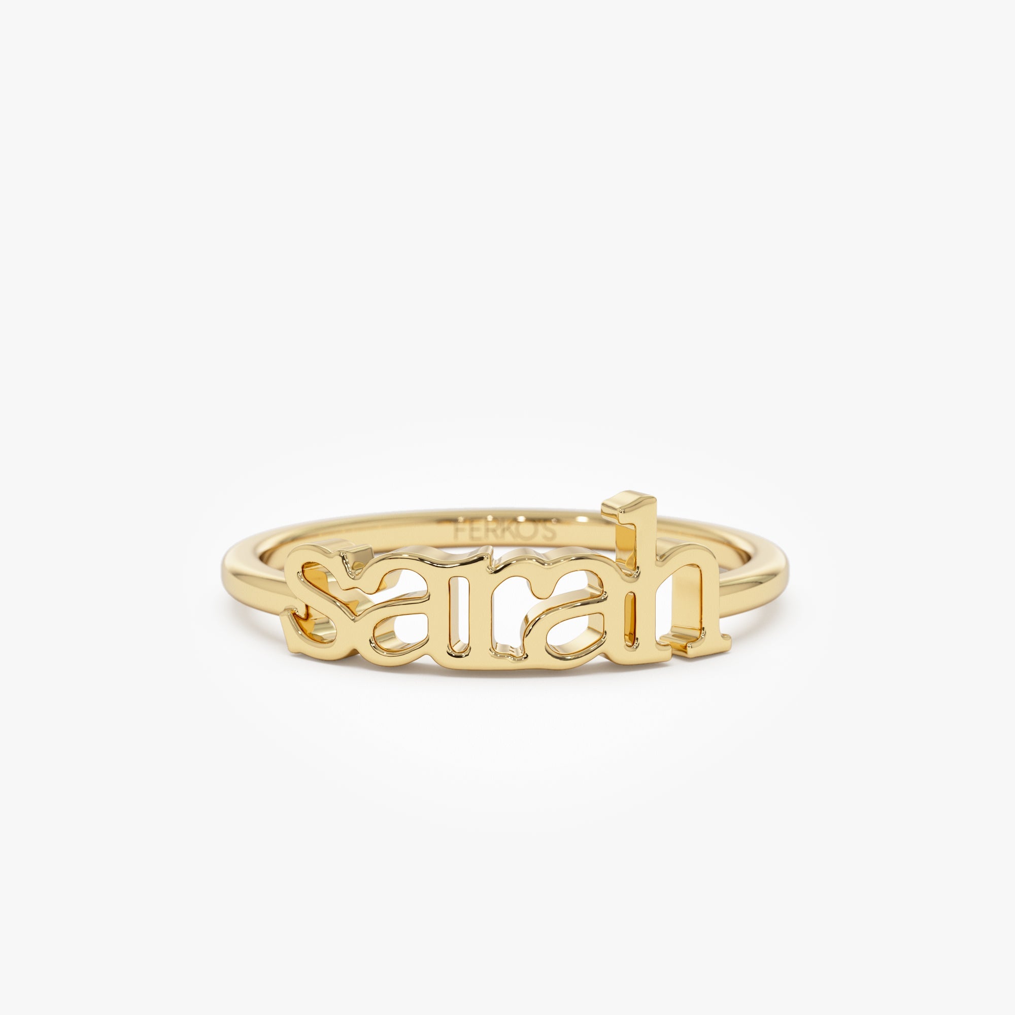 OBFJ1035 - 14K Gold Custom Name Ring 1