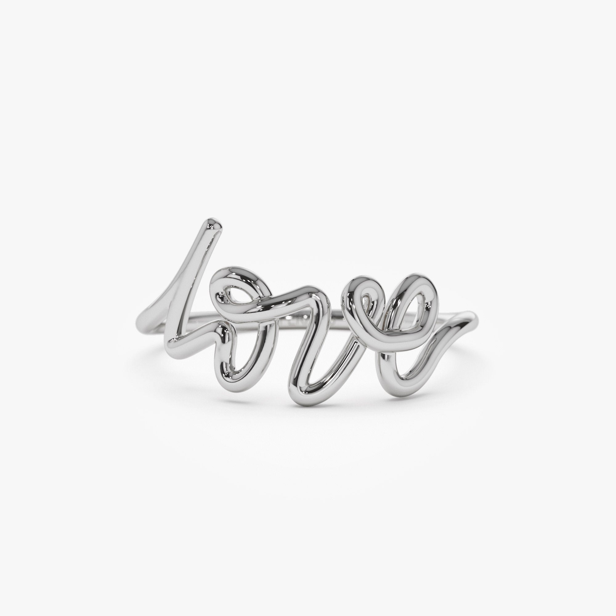 OBFJ1037 - 14K Gold Script Love Ring 8