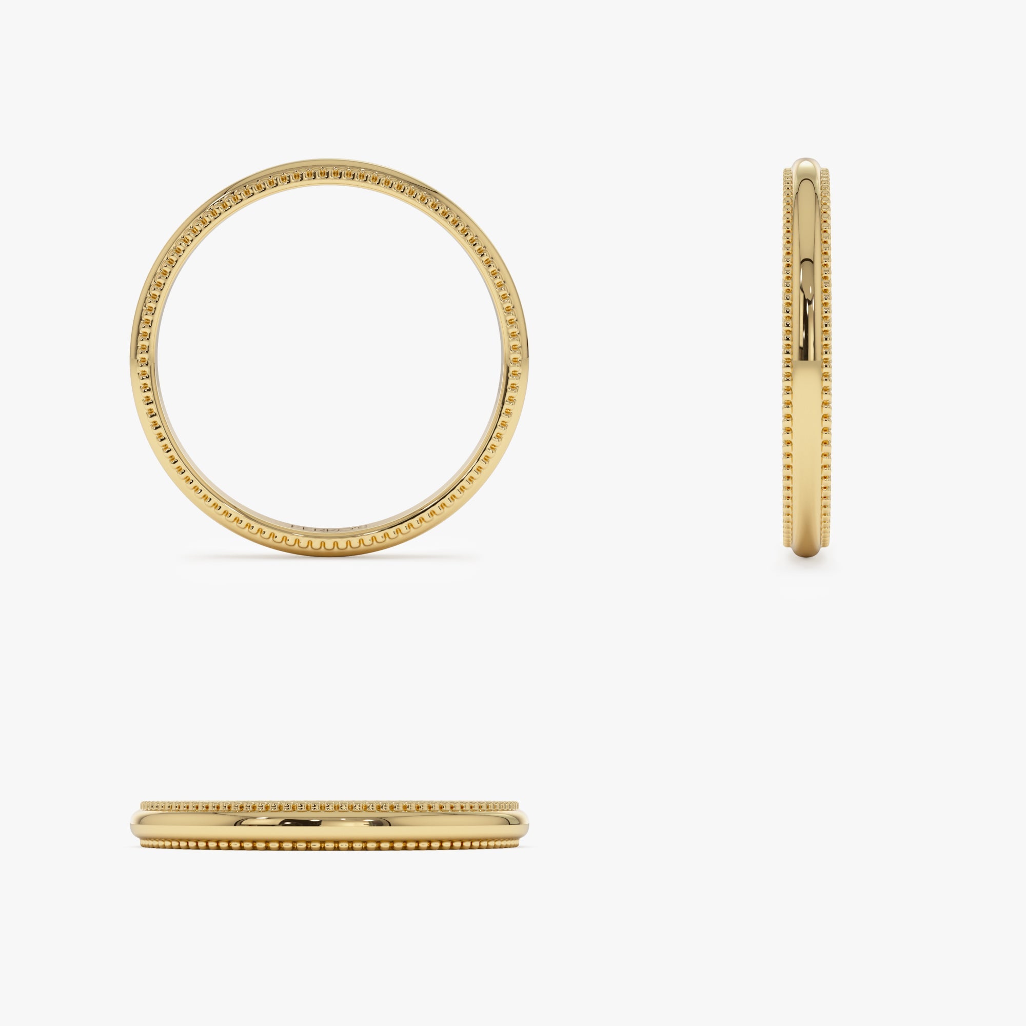 OBFJ0746 - 14kt Milgraine Edge Wedding Band 9