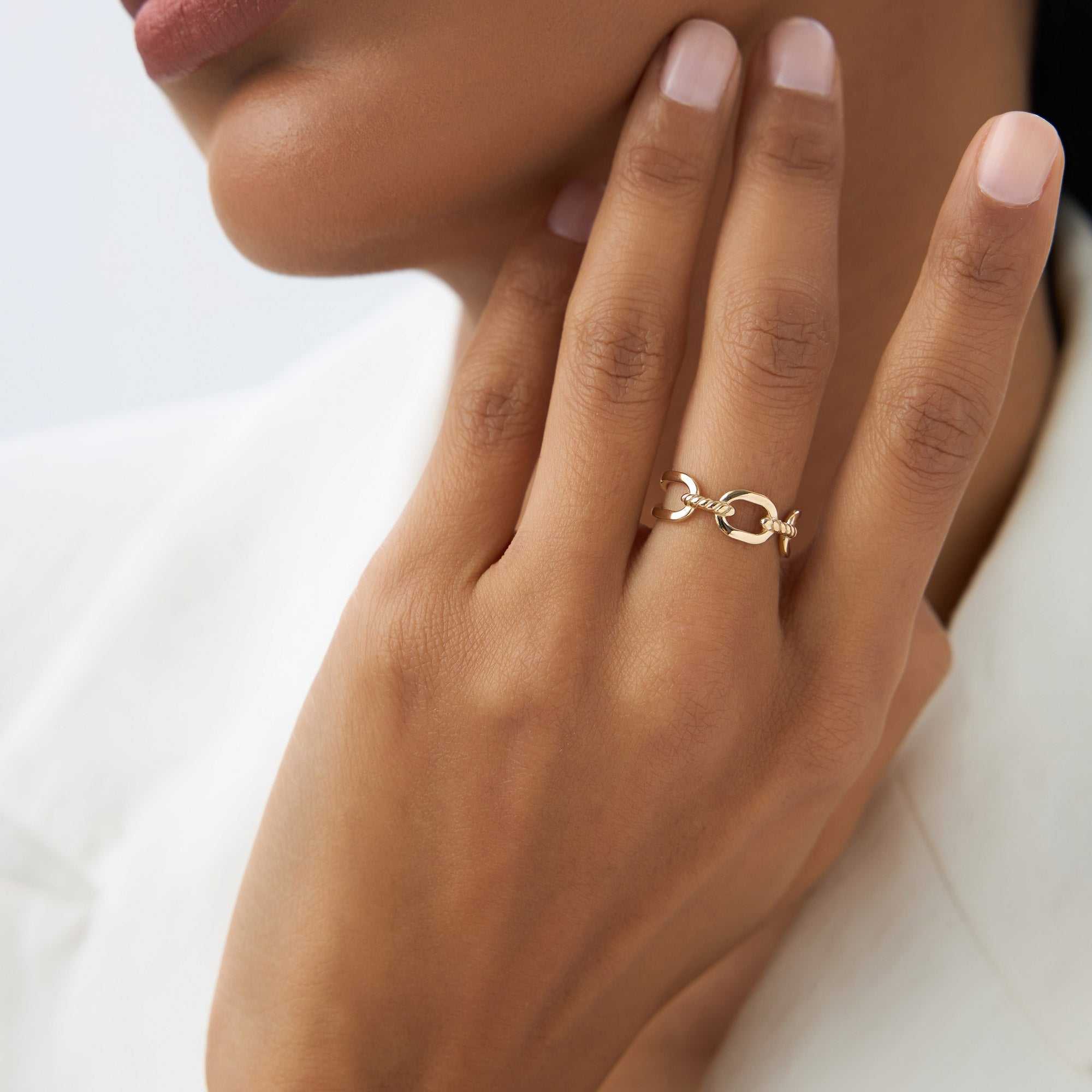 OBFJ0952 - 14K Gold Twisted Rope Ring 2
