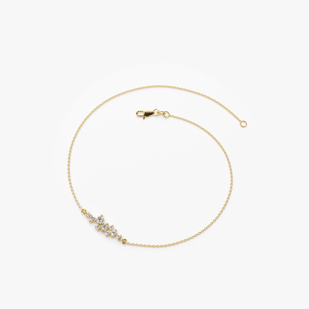 OBFJ1721 - 14k Diamond Cluster Bracelet 9