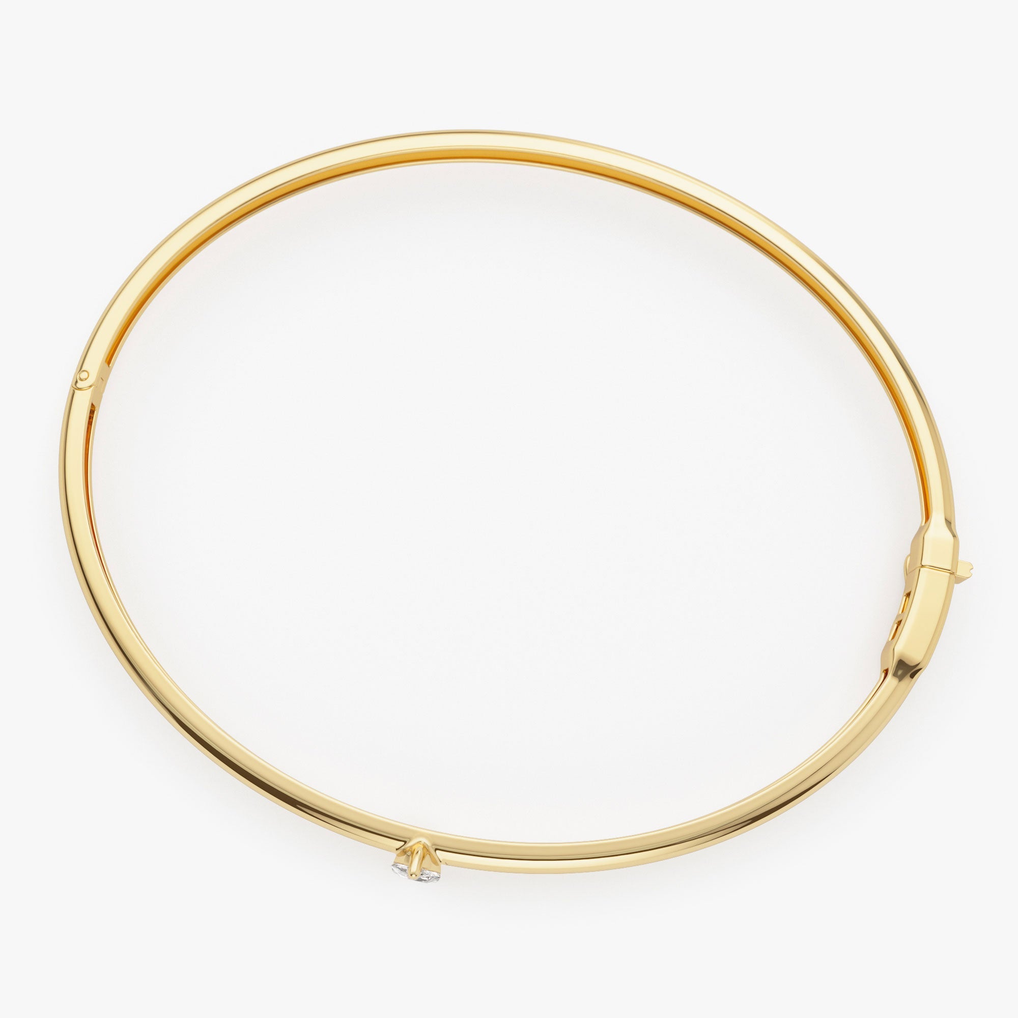 OBFJ0939 - 14K Pear Shape Diamond Solitare Bangle 8