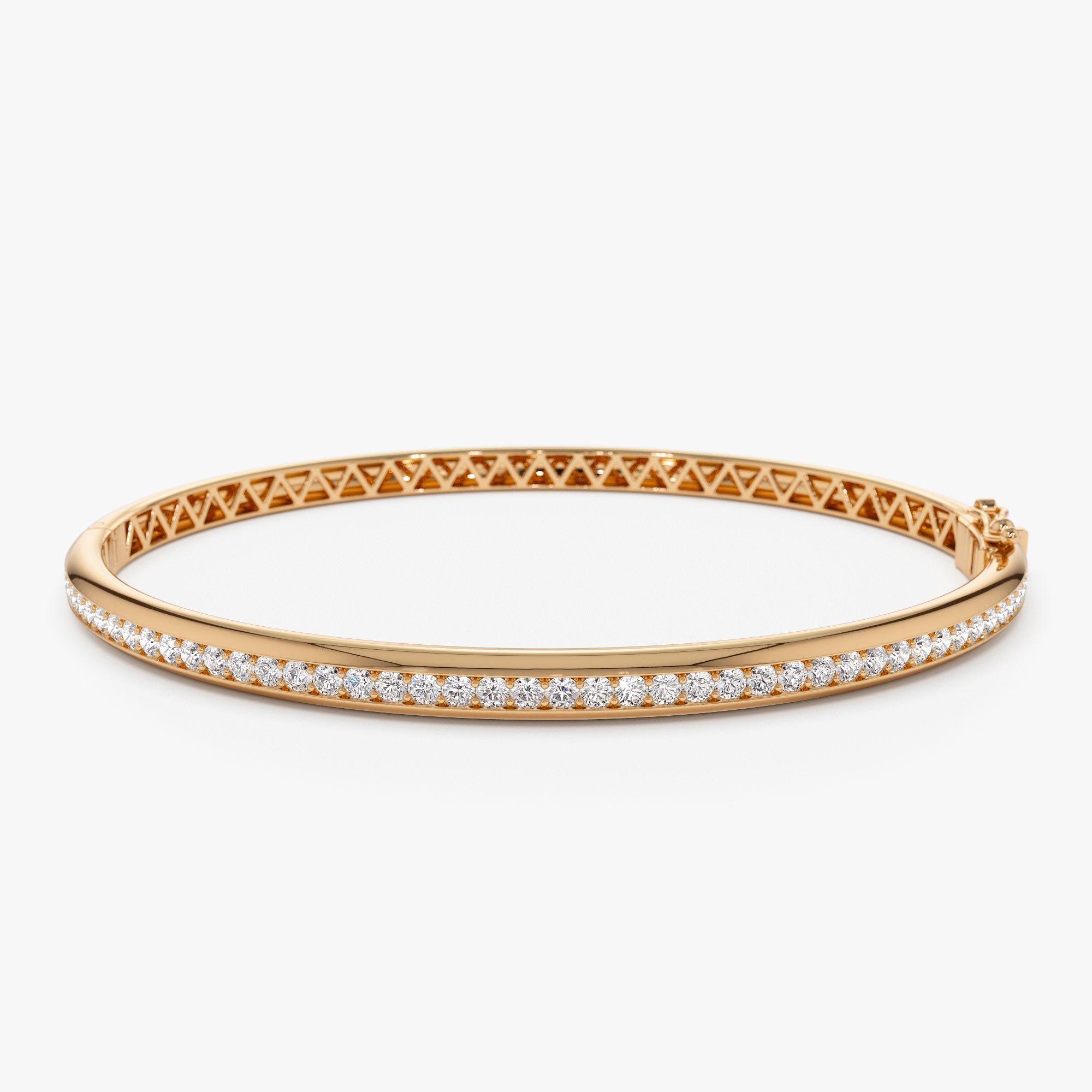 OBFJ1169 - 14k 1.00 Ctw Dome Diamond Bangle Bracelet 6