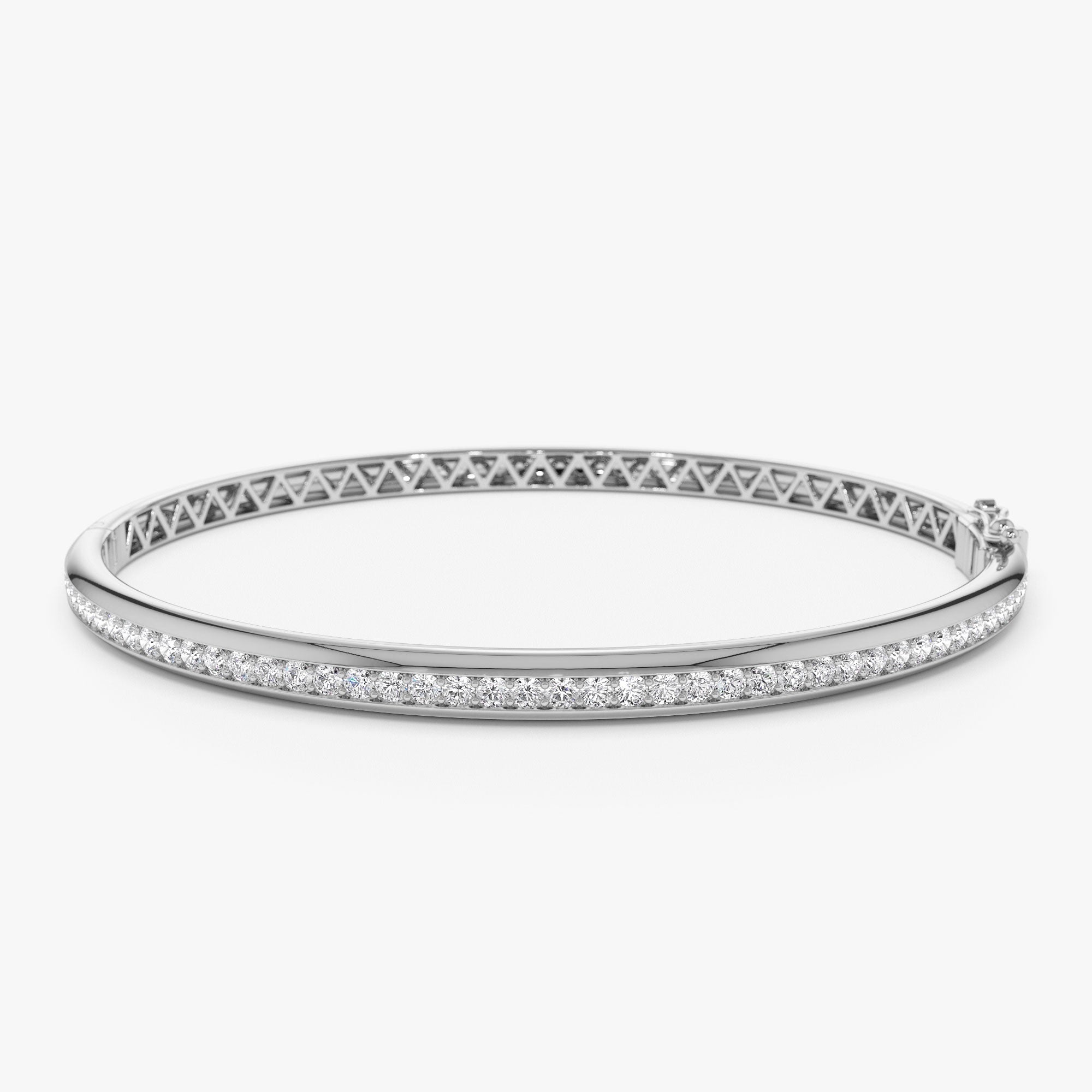 OBFJ1169 - 14k 1.00 Ctw Dome Diamond Bangle Bracelet 7