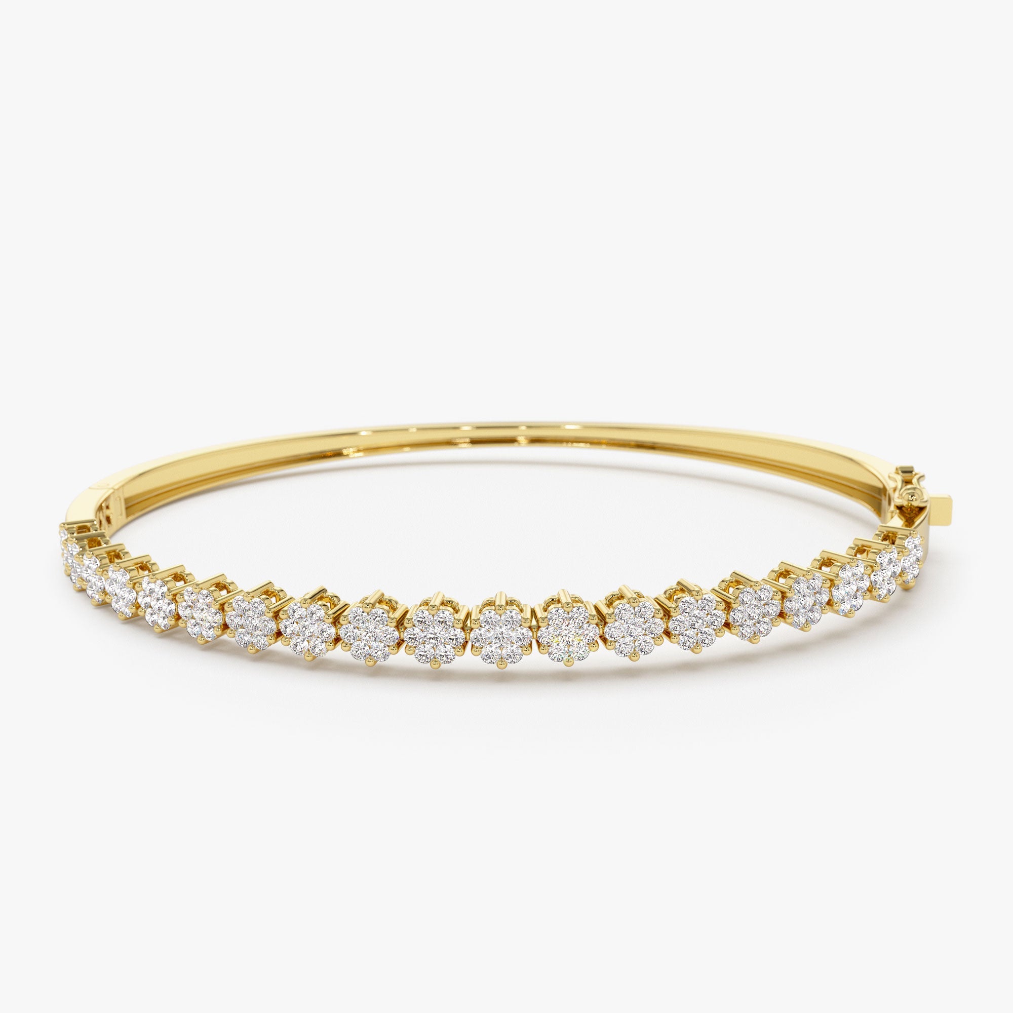 OBFJ1114 - 14k 1.15ctw Luxurious Cluster Diamond Bangle 1