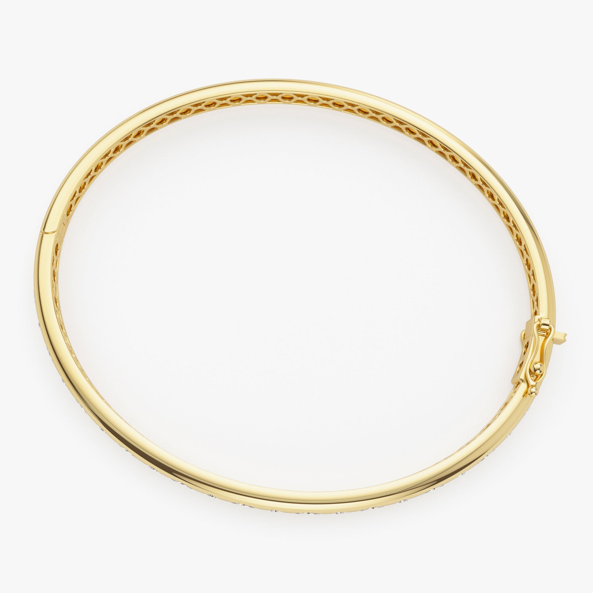 OBFJ1112 - Flush Setting Marquise Shaped and Round Diamond Bangle bracelets in selectable metal and diamond options - Roselle Jewelry view 7