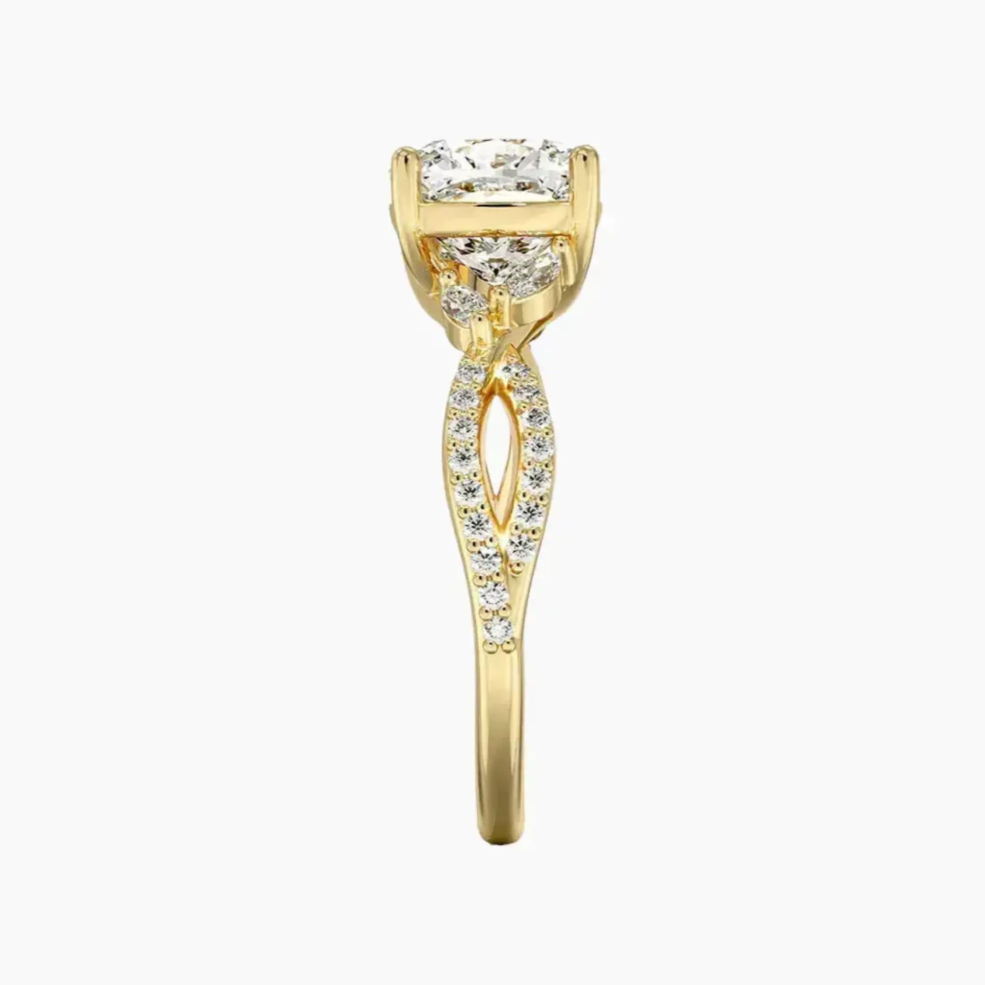 OBSER234 - Amara Luxe Adorned Cushion engagement ring setting view 9
