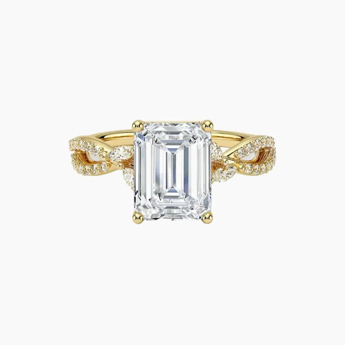 OBSER232 - Amara Luxe Adorned Emerald engagement ring setting view 7