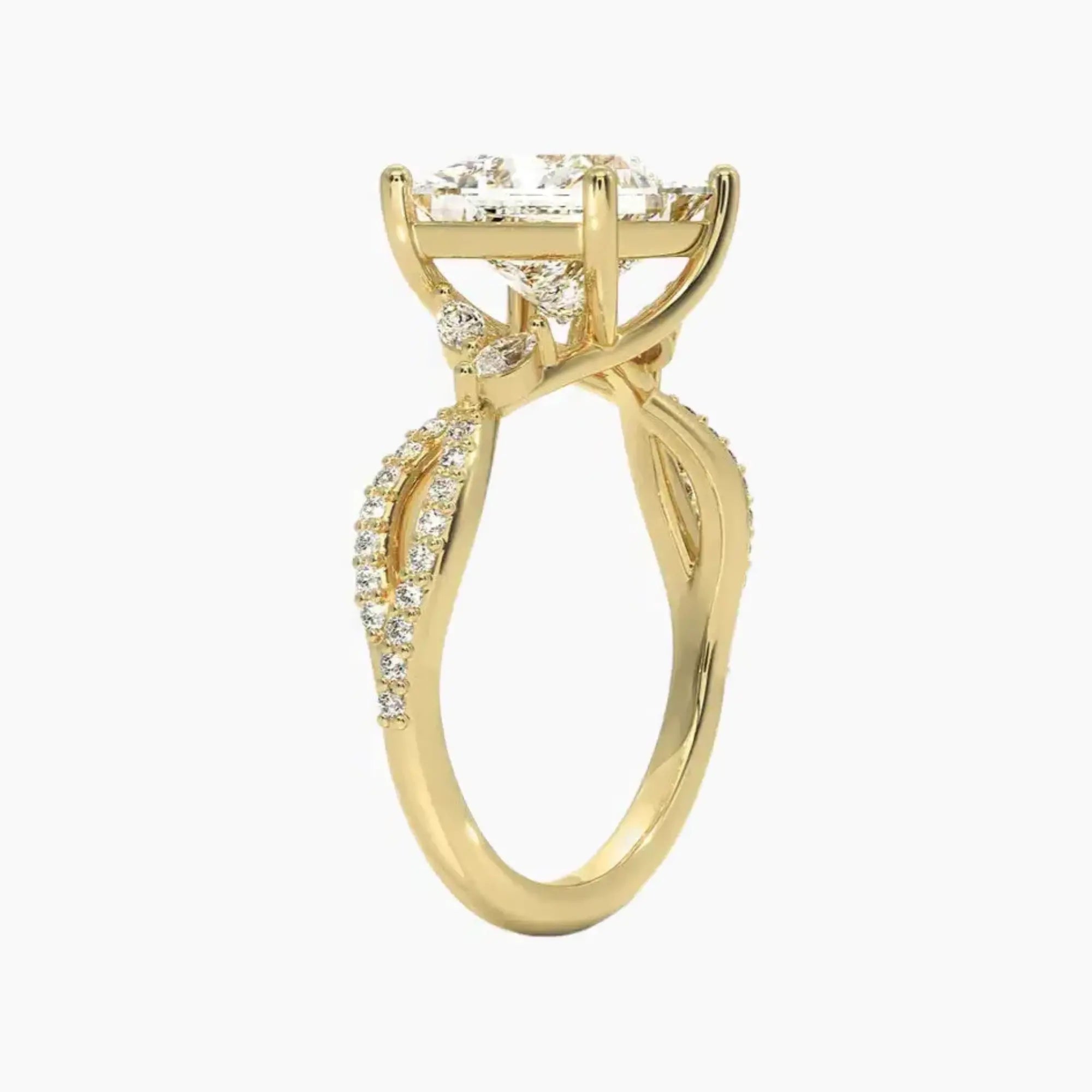 OBSER233 - Amara Luxe Adorned Princess engagement ring setting view 8