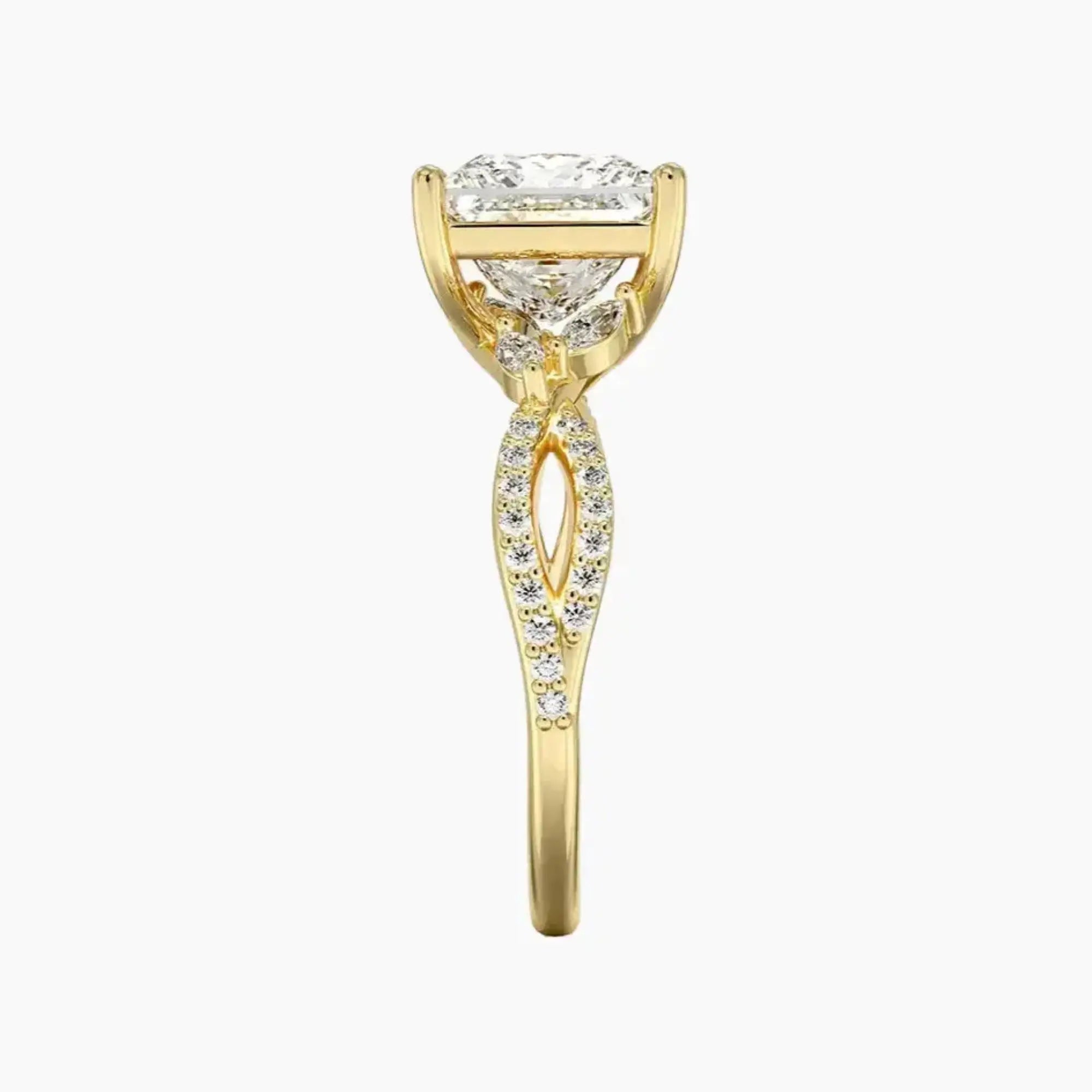 OBSER233 - Amara Luxe Adorned Princess engagement ring setting view 9