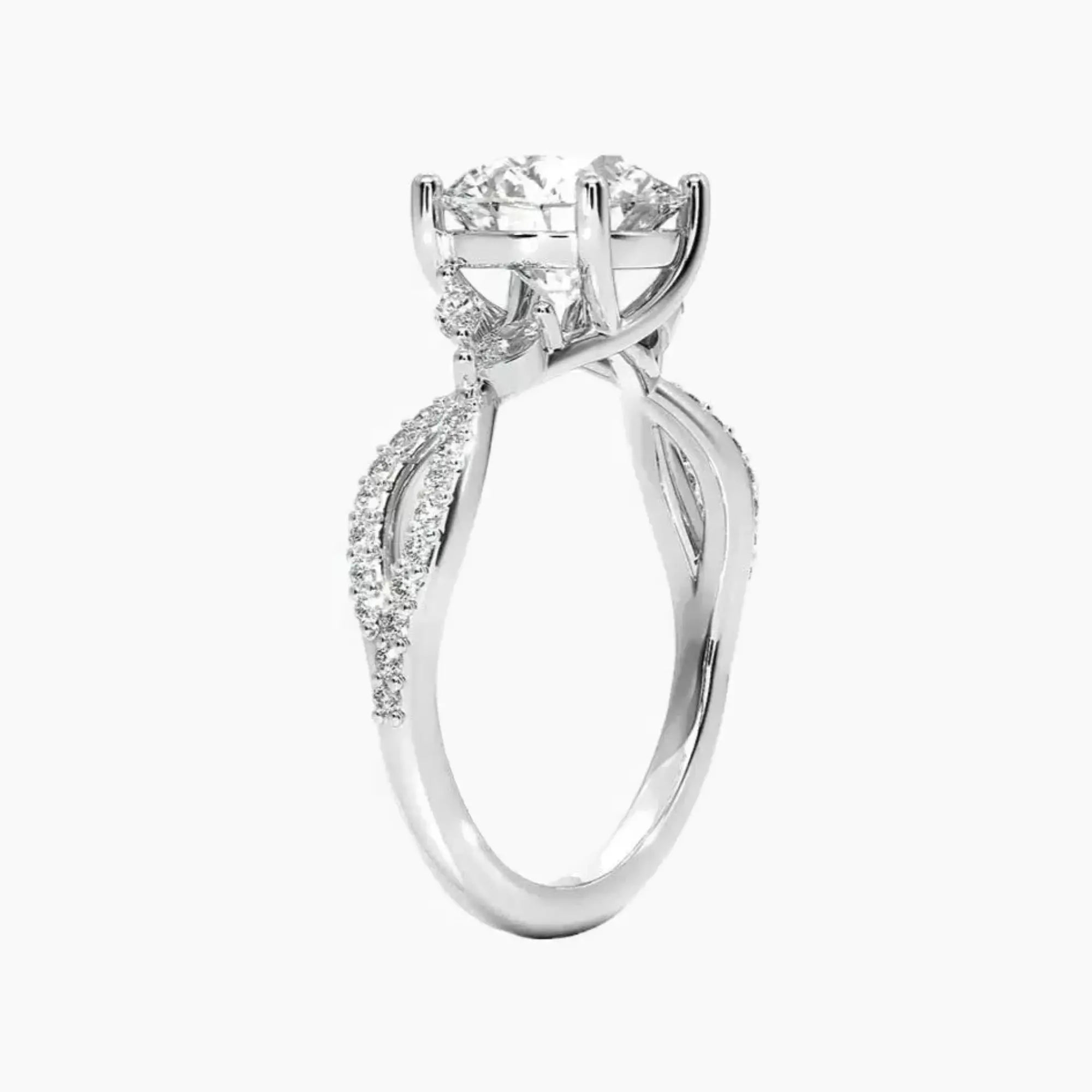 OBSER236 - Amara Luxe Adorned Round engagement ring setting view 2