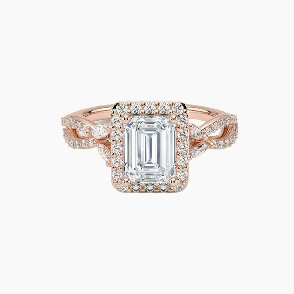 OBSER487 - Nerissa Halo Emerald engagement ring setting view 4