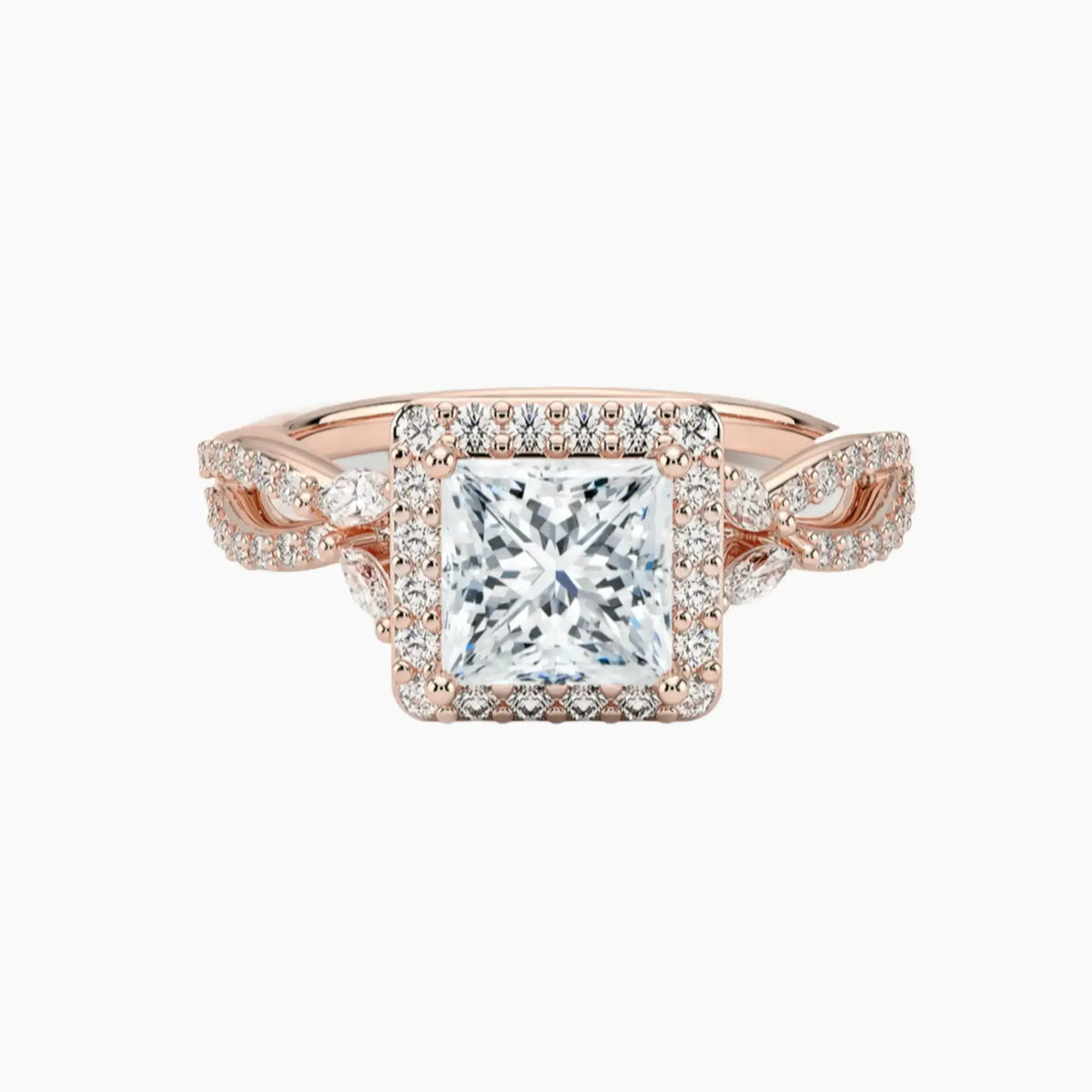 OBSER488 - Nerissa Halo Princess engagement ring setting view 4
