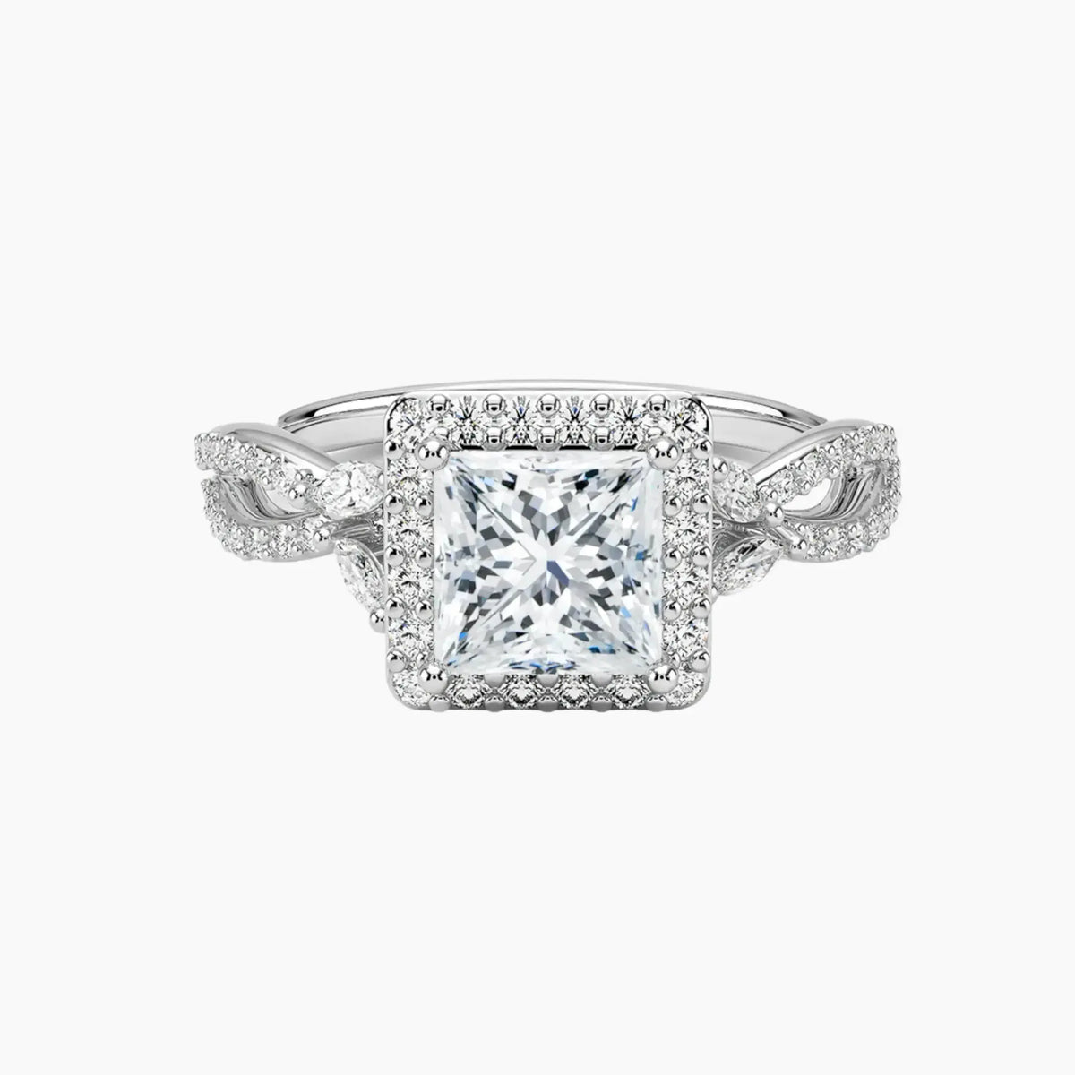 OBSER488 - Nerissa Halo Princess engagement ring setting view 1