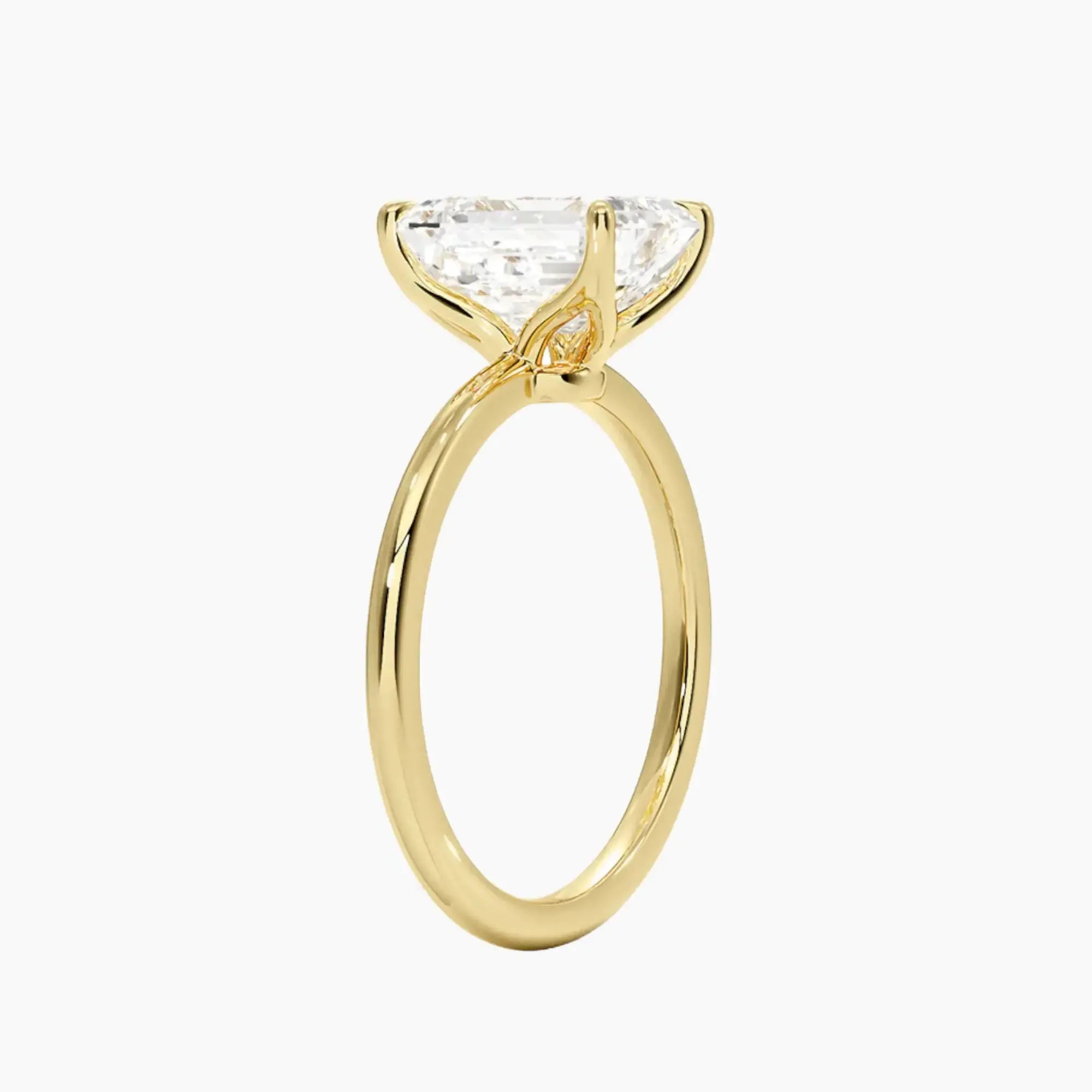 OBSER069 - Brielle Solitaire Emerald engagement ring setting view 8