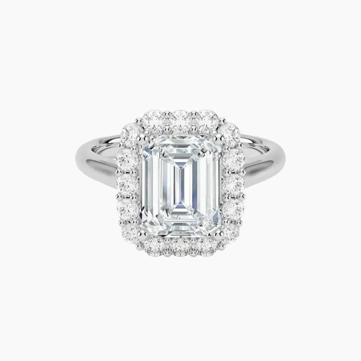 OBSER444 - Fiora Halo Emerald engagement ring setting view 1