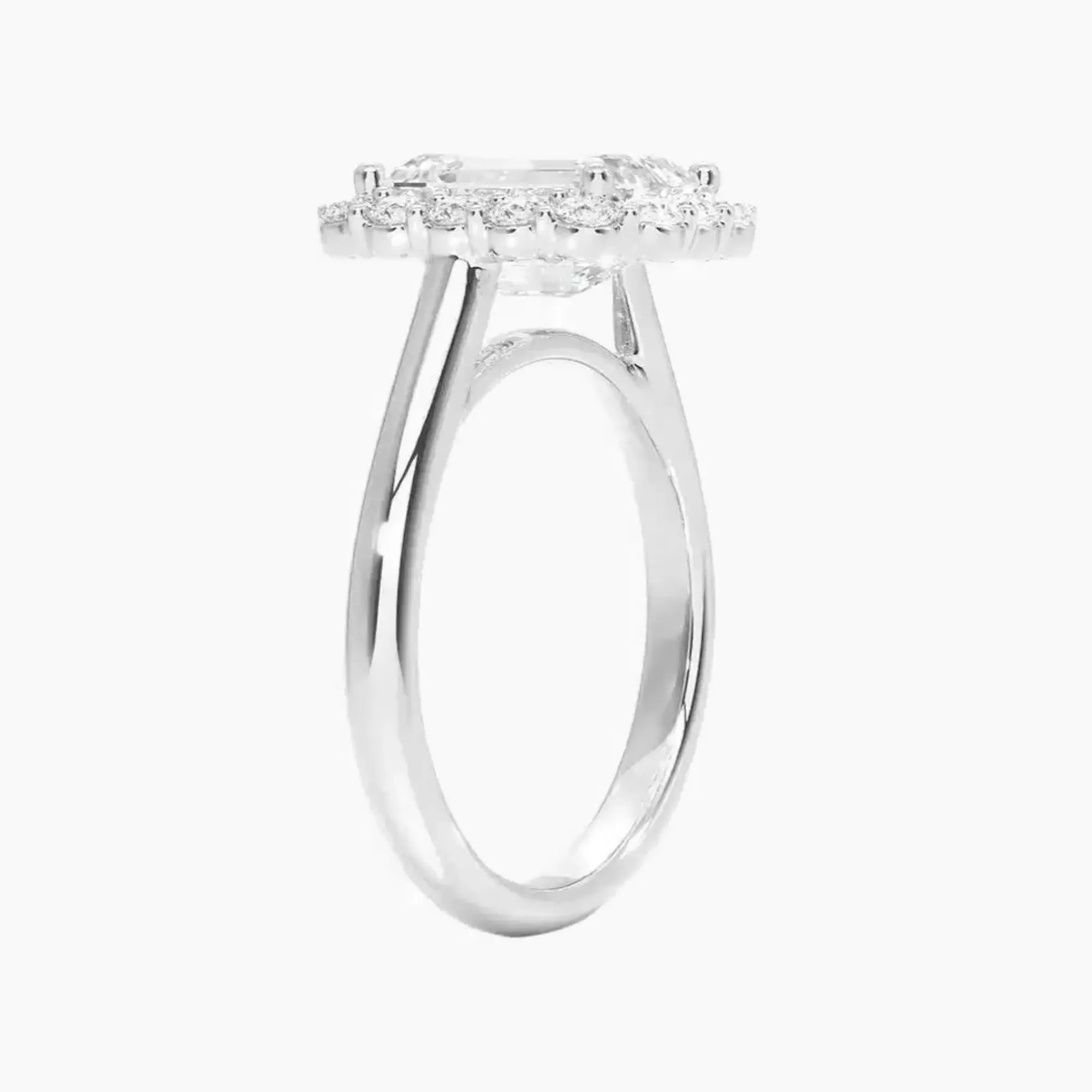 OBSER444 - Fiora Halo Emerald engagement ring setting view 2