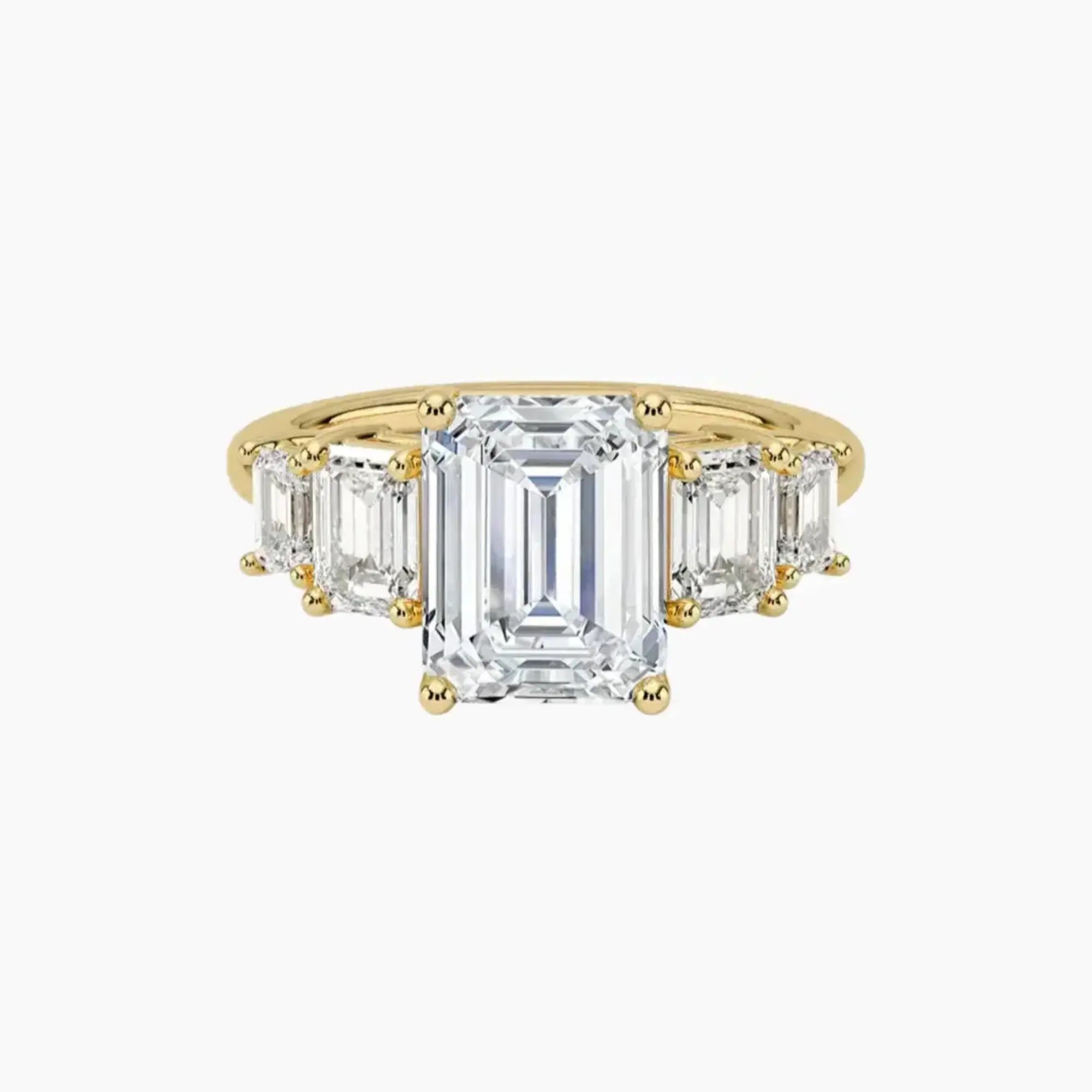 OBSER312 - Katerina Five Stone Emerald engagement ring setting view 7