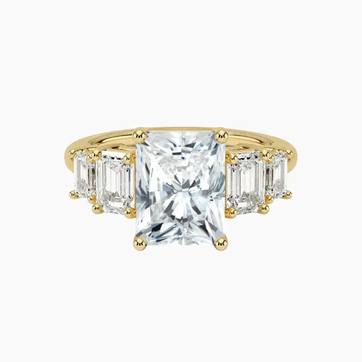 OBSER309 - Katerina Five Stone Radiant engagement ring setting view 7