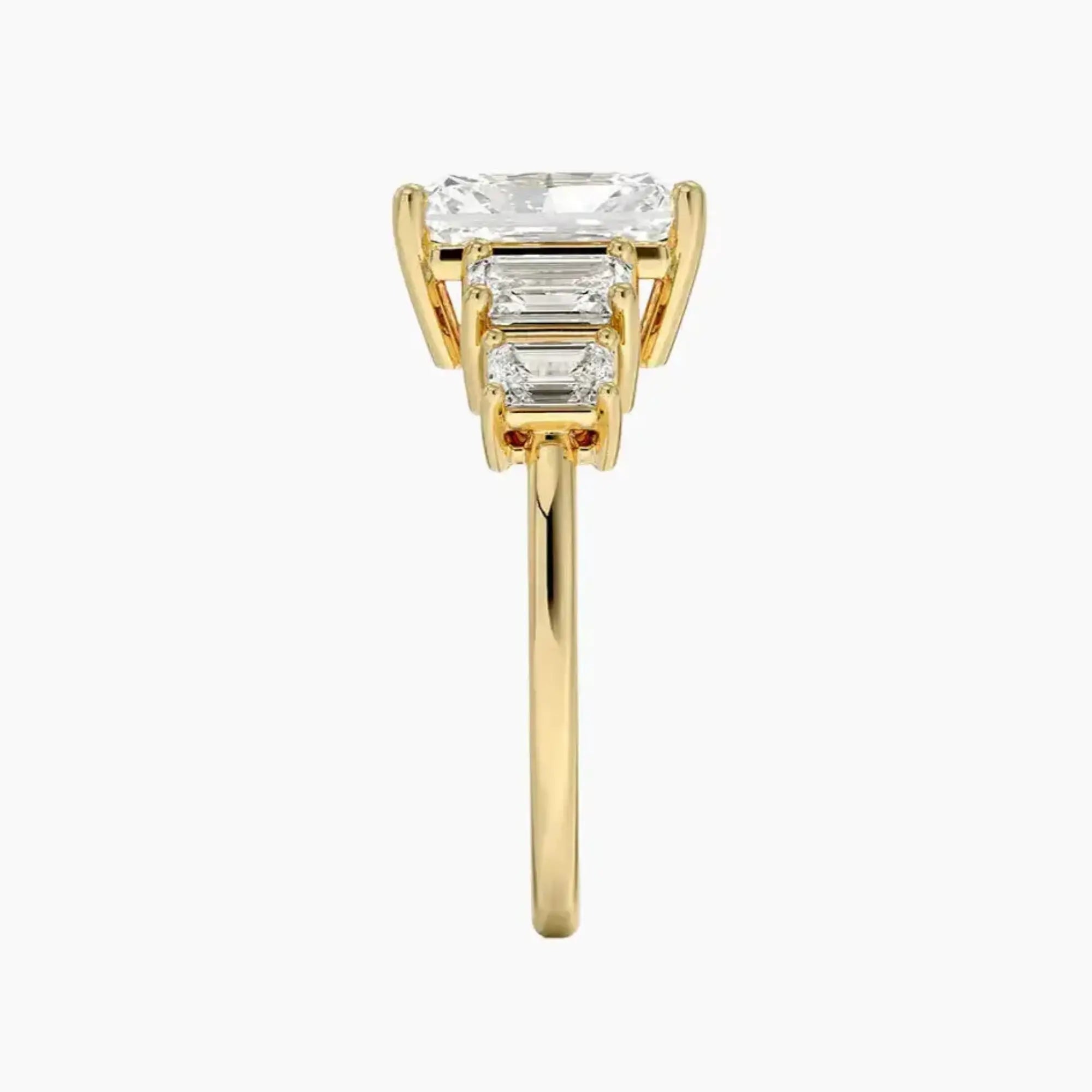 OBSER309 - Katerina Five Stone Radiant engagement ring setting view 9