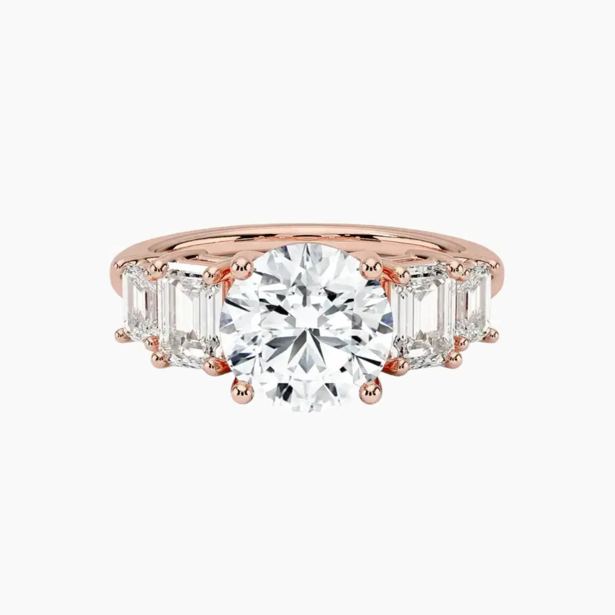 OBSER317 - Katerina Five Stone Round engagement ring setting view 4