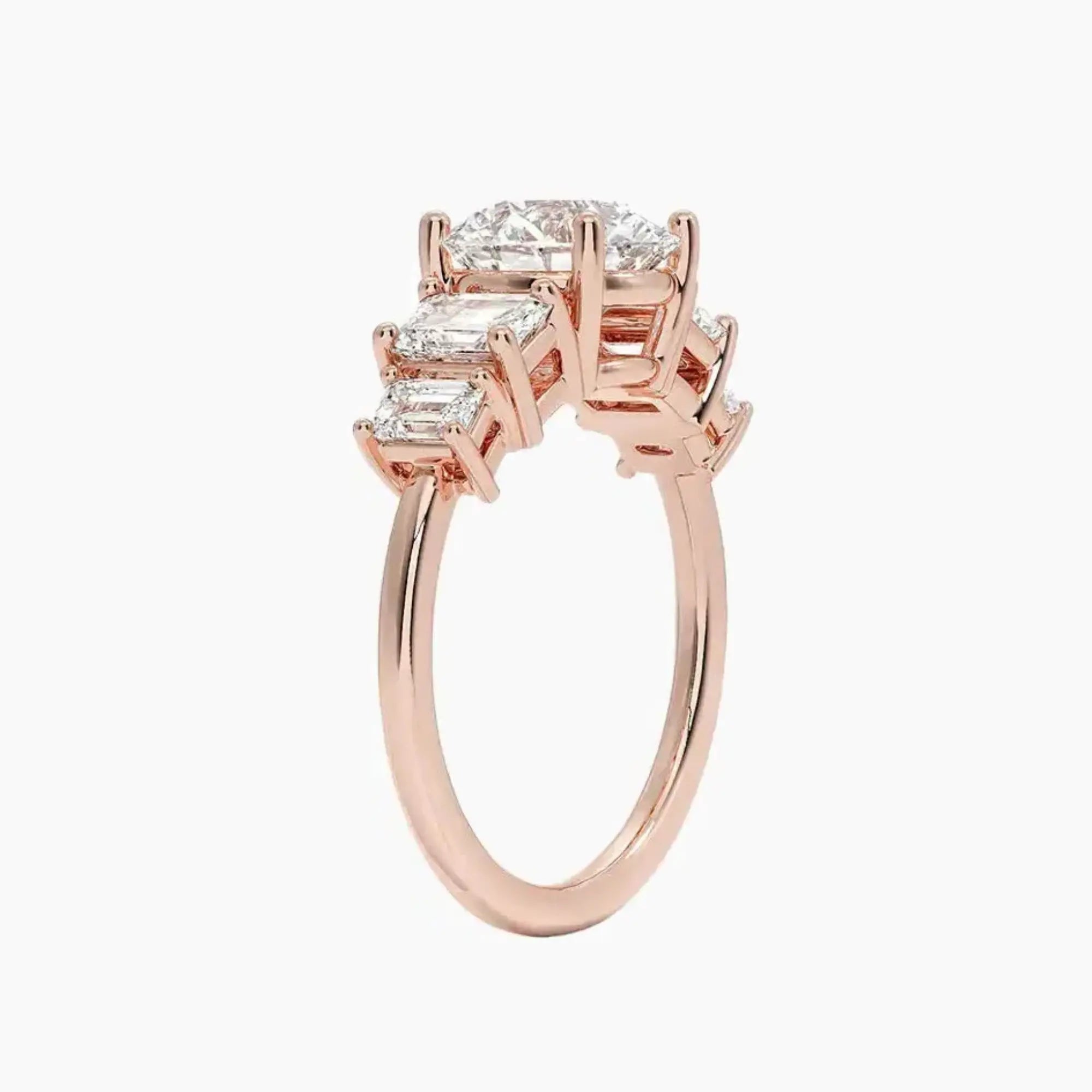 OBSER317 - Katerina Five Stone Round engagement ring setting view 5
