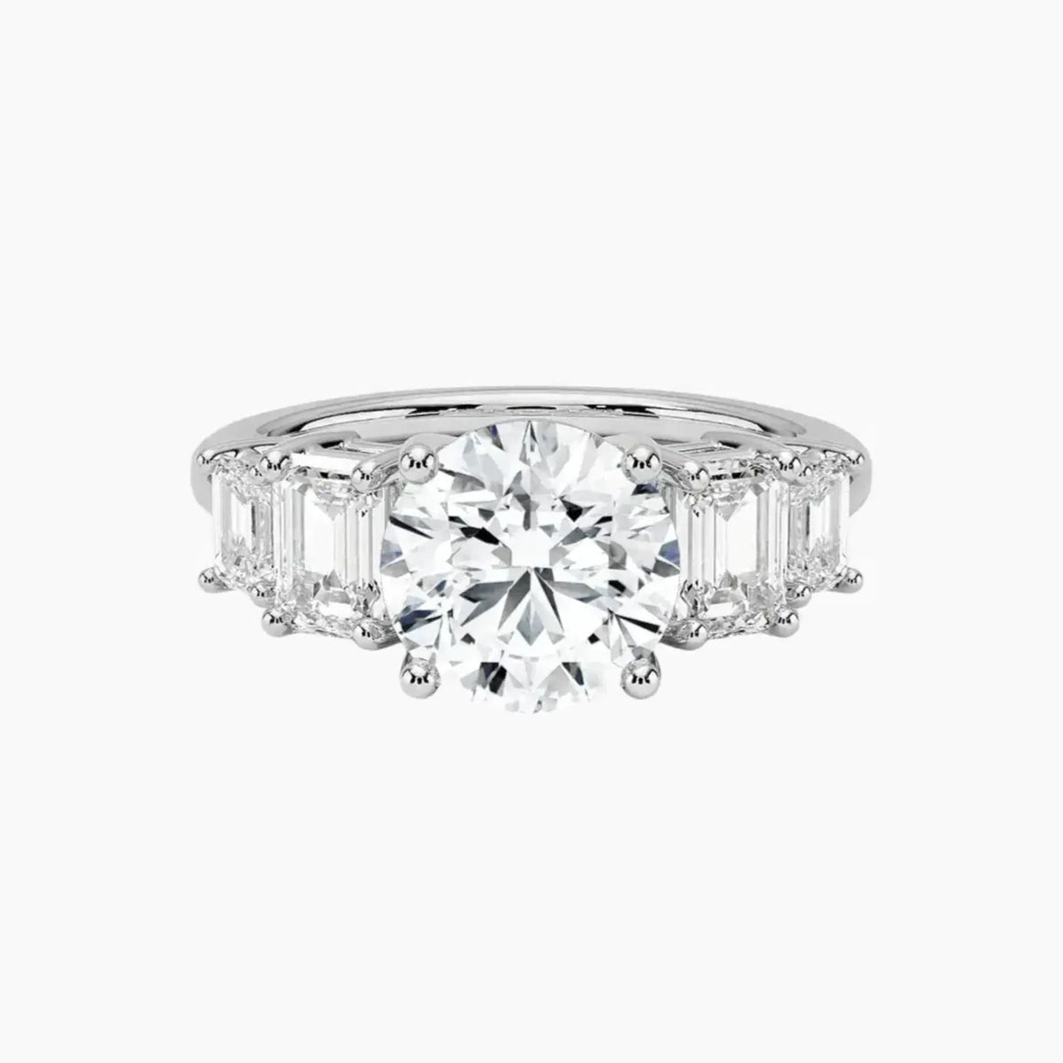 OBSER317 - Katerina Five Stone Round engagement ring setting view 1