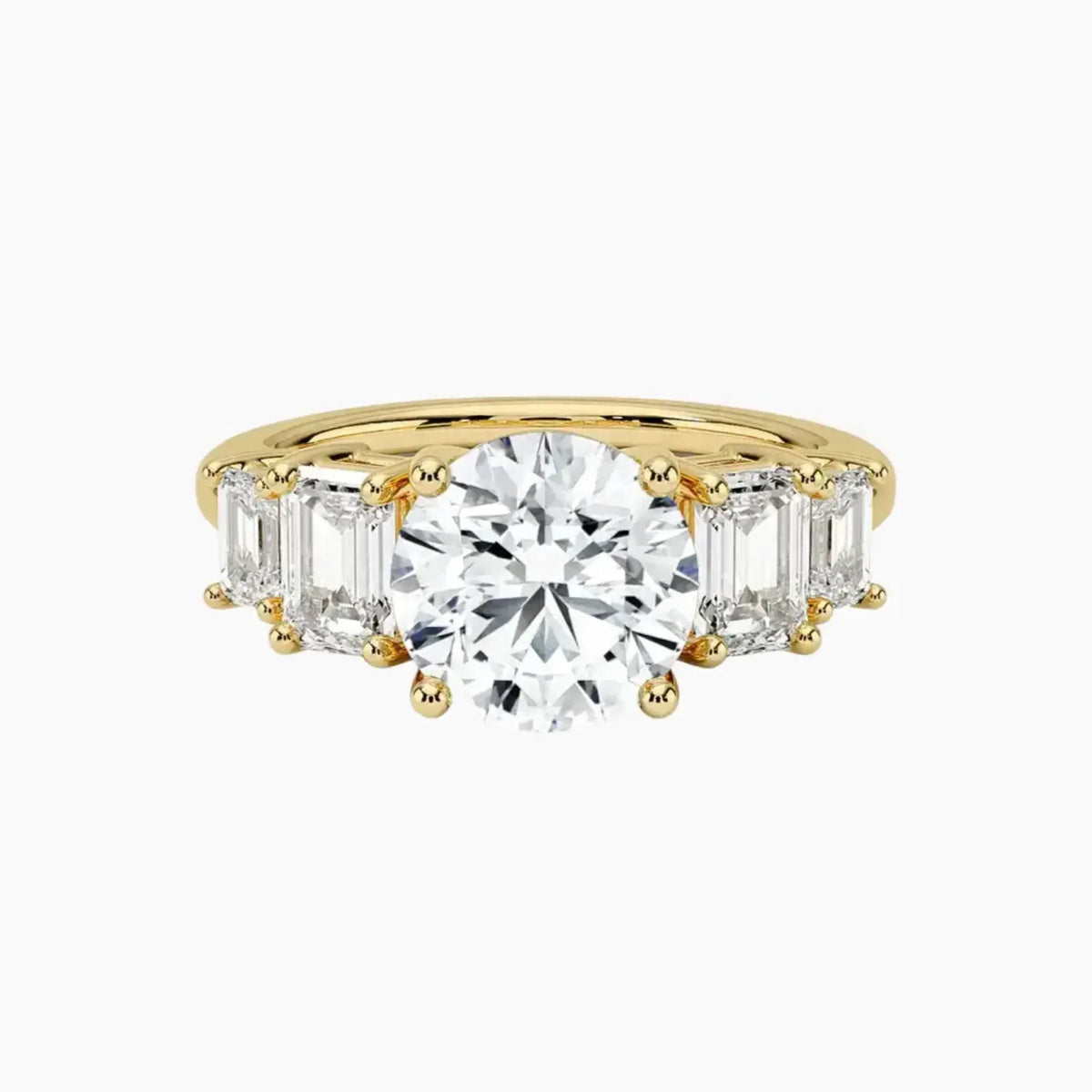 OBSER317 - Katerina Five Stone Round engagement ring setting view 7