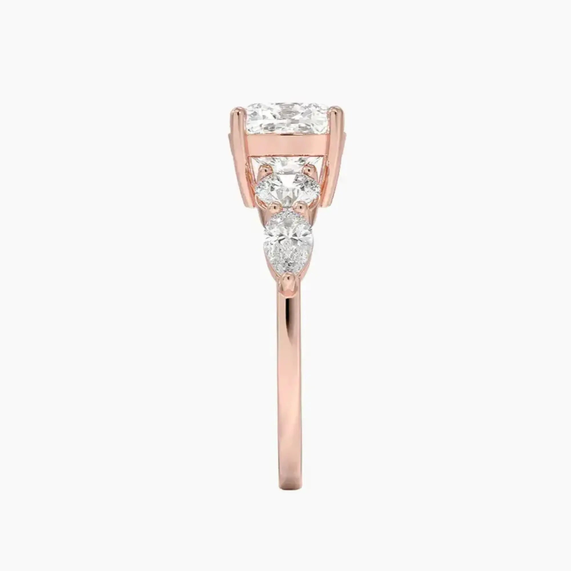 OBSER306 - Daria Five Stone Cushion engagement ring setting view 6