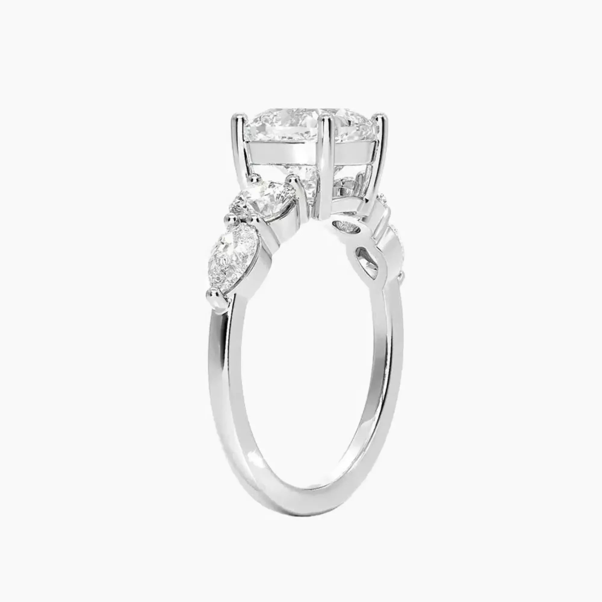 OBSER306 - Daria Five Stone Cushion engagement ring setting view 2