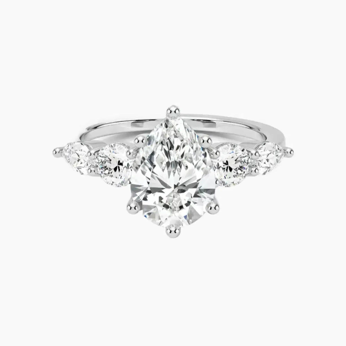 OBSER305 - Daria Five Stone Pear engagement ring setting view 1