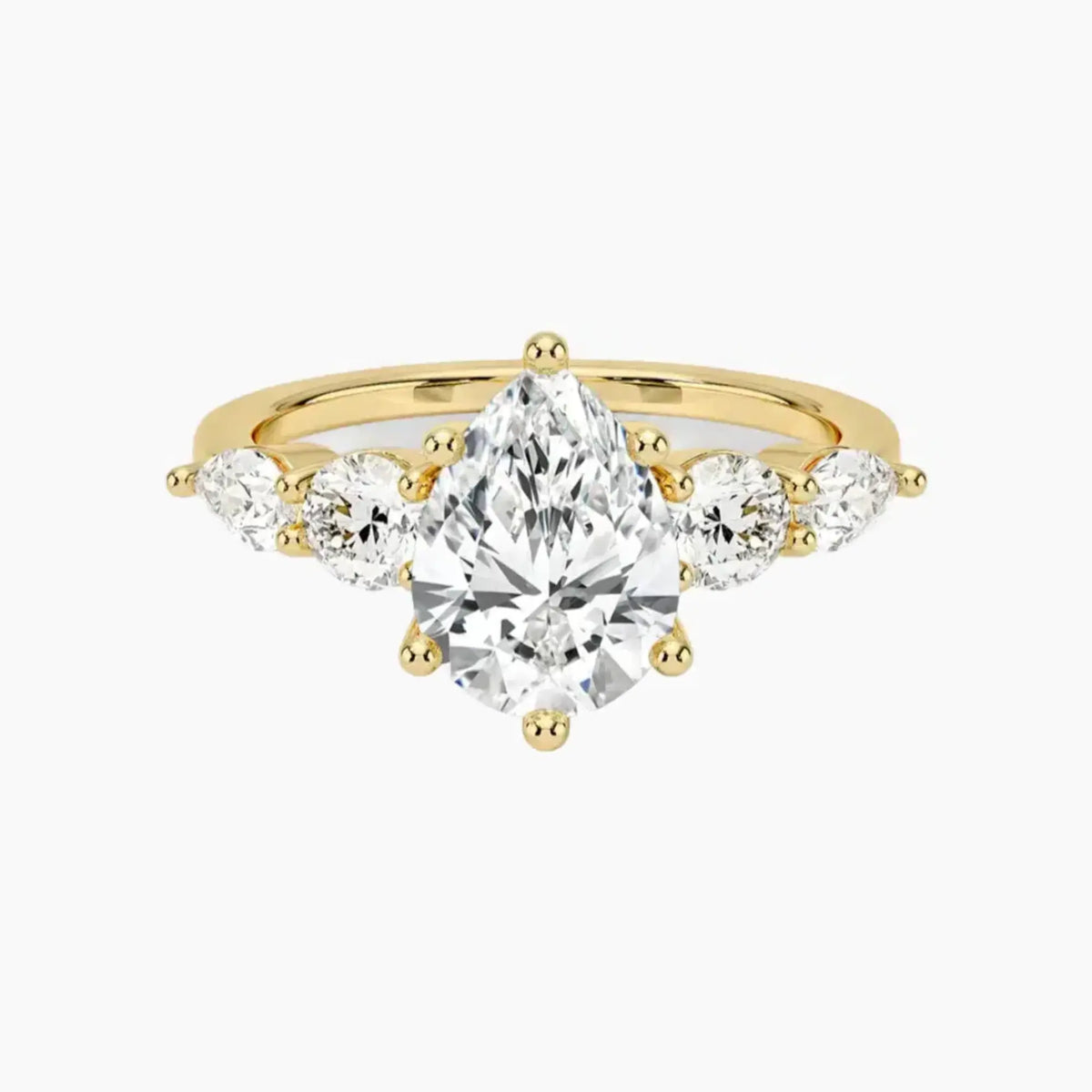 OBSER305 - Daria Five Stone Pear engagement ring setting view 7