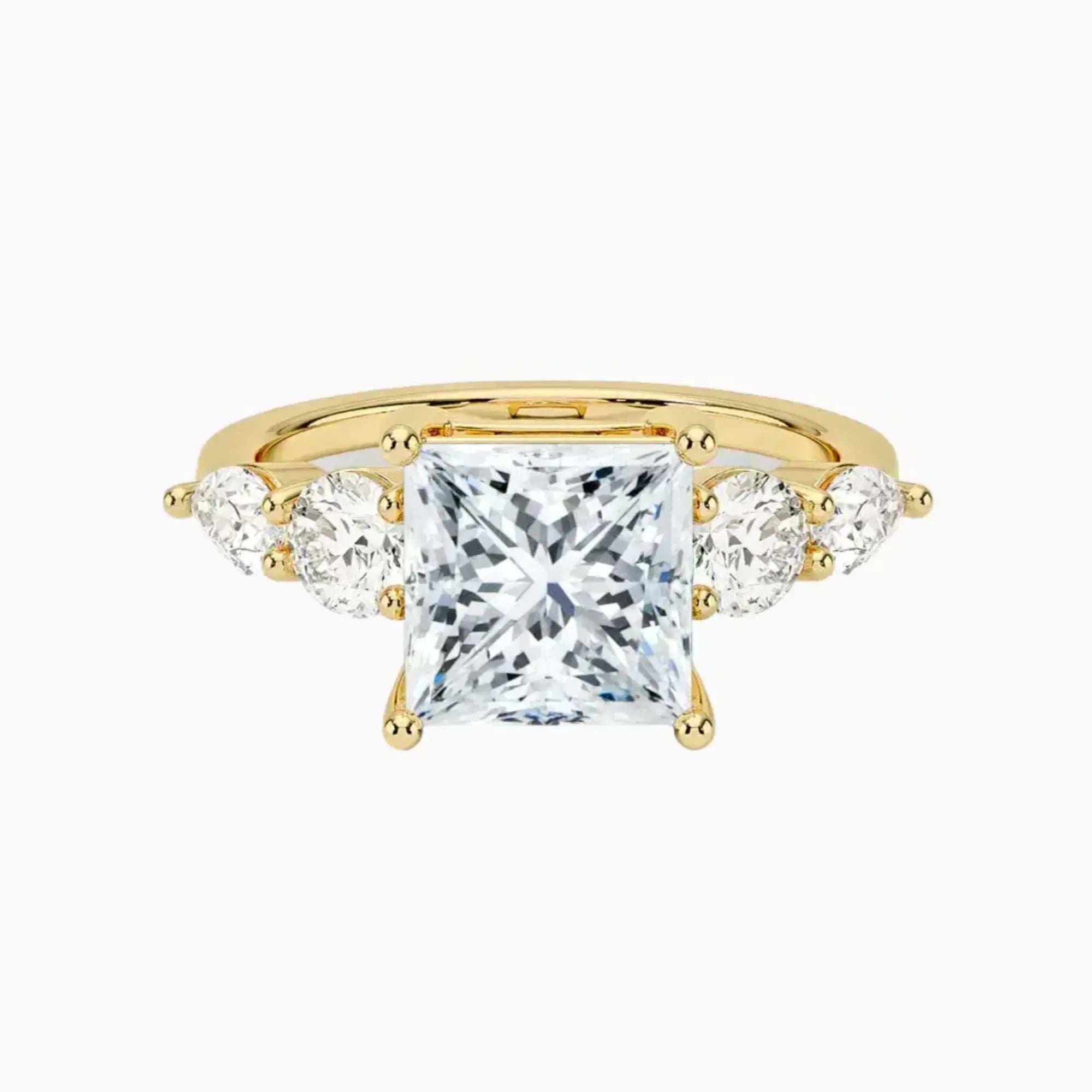 OBSER304 - Daria Five Stone Princess engagement ring setting view 7