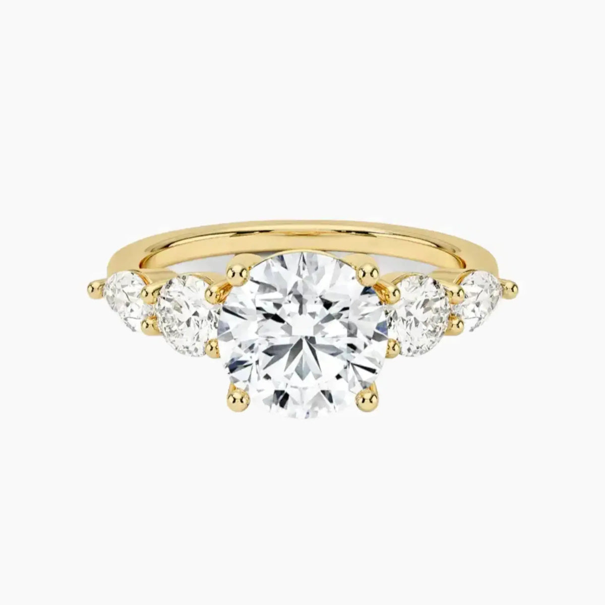 OBSER308 - Daria Five Stone Round engagement ring setting view 7