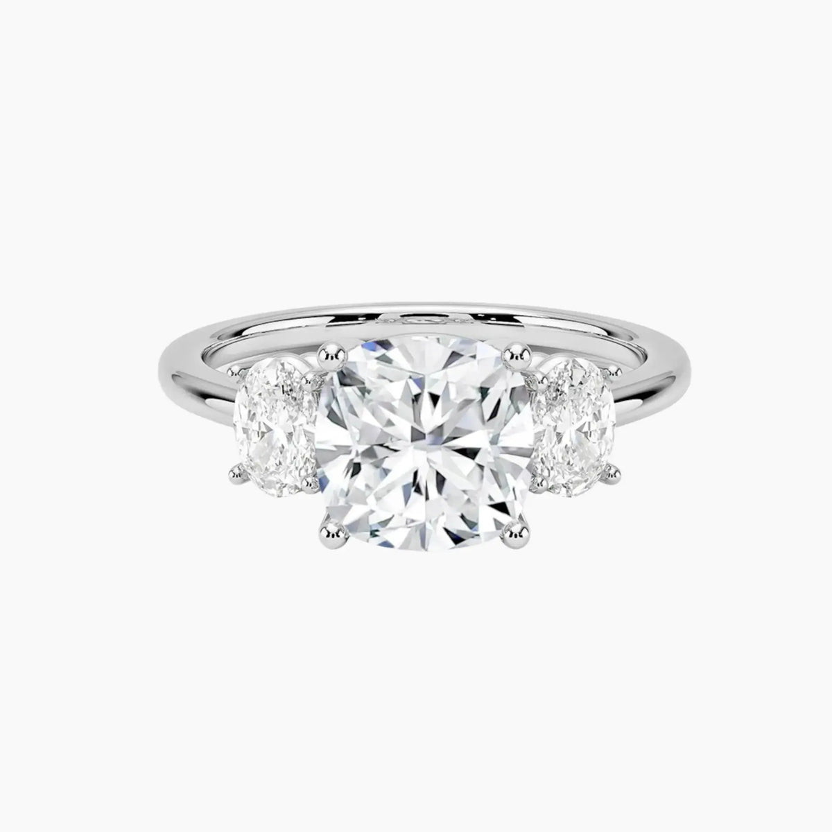 OBSER572 - Liora Three Stone Cushion engagement ring setting view 1