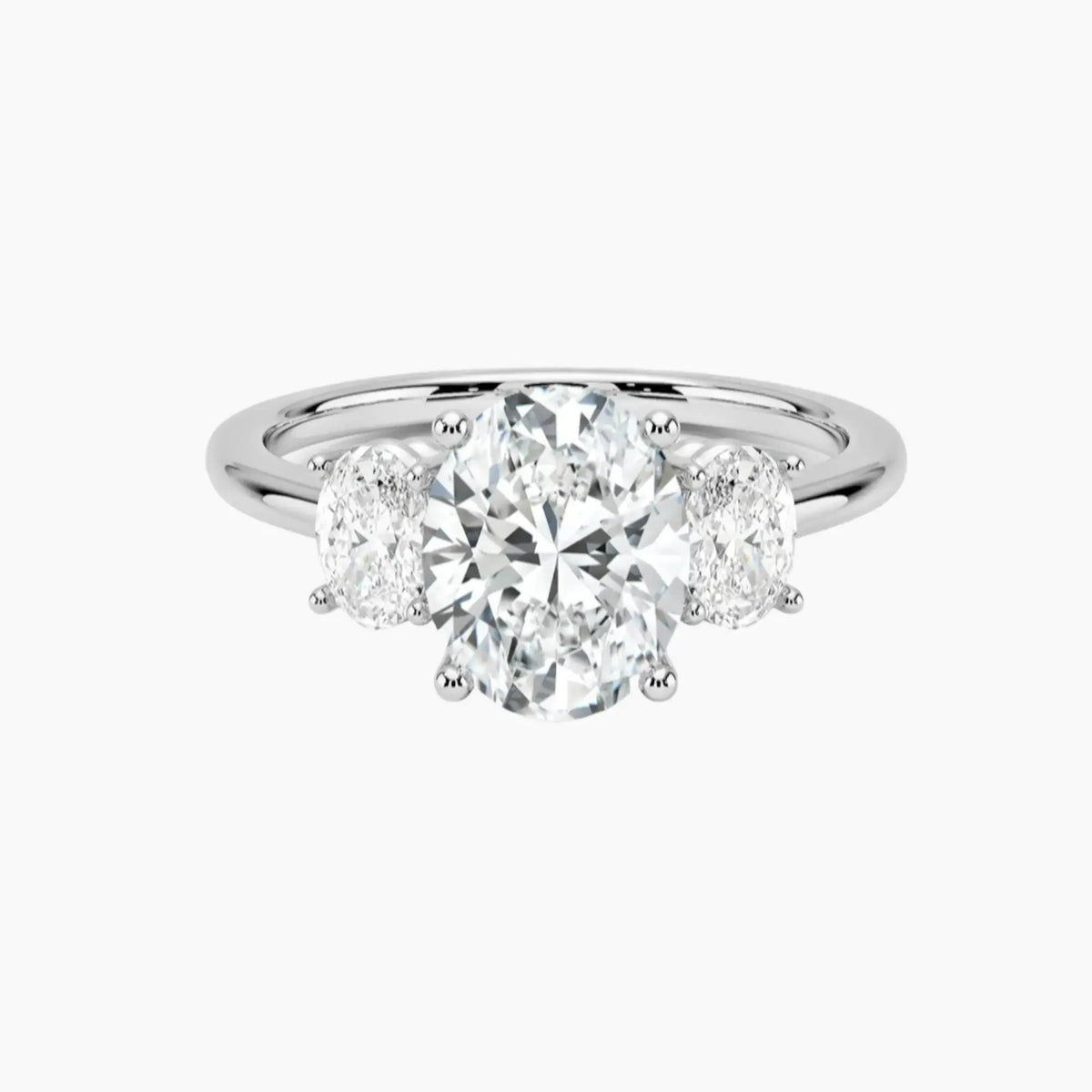 OBSER180 - Liora Three Stone Oval engagement ring setting view 1